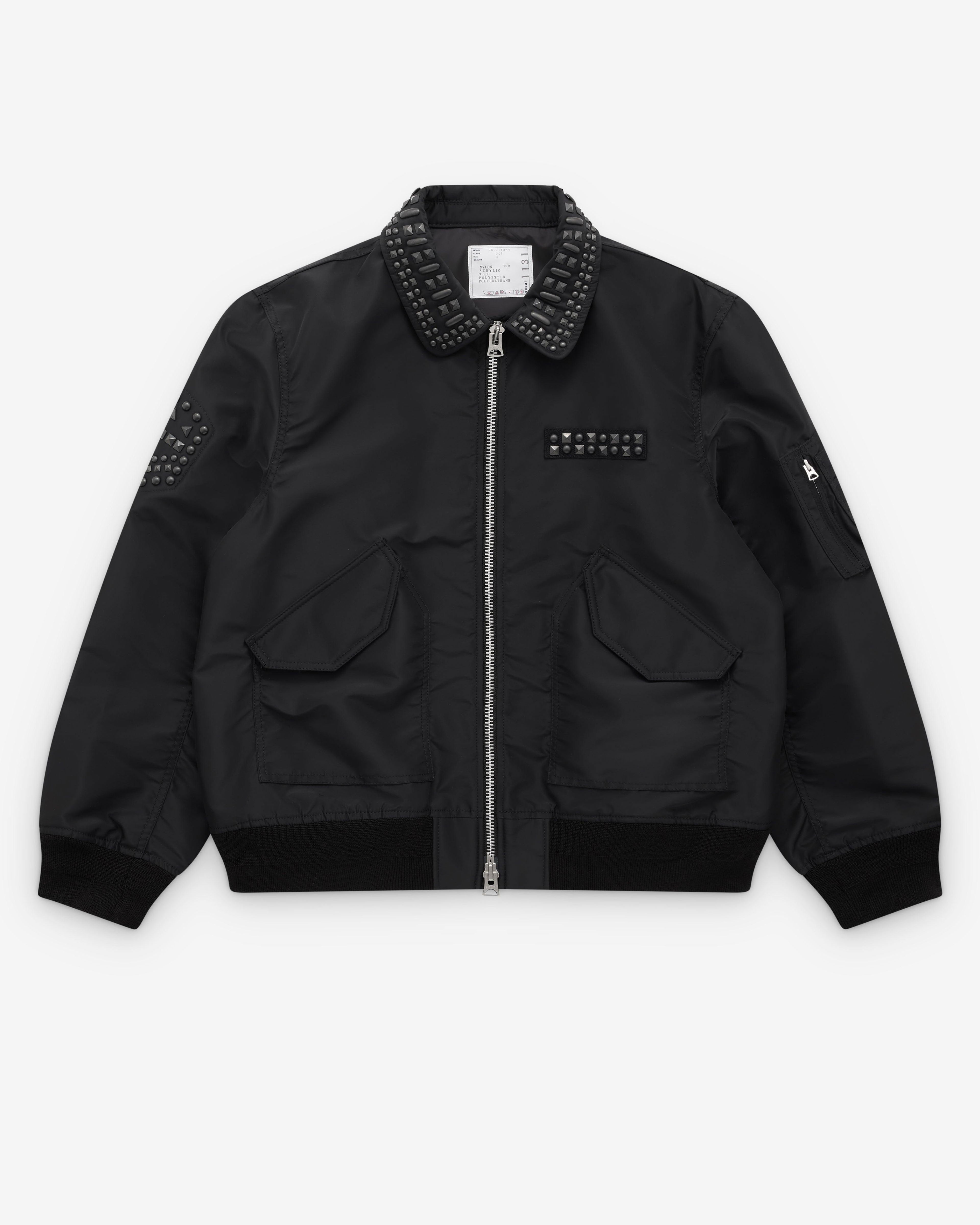 Sacai - Studded Nylon Twill Blouson - (Black) by SACAI