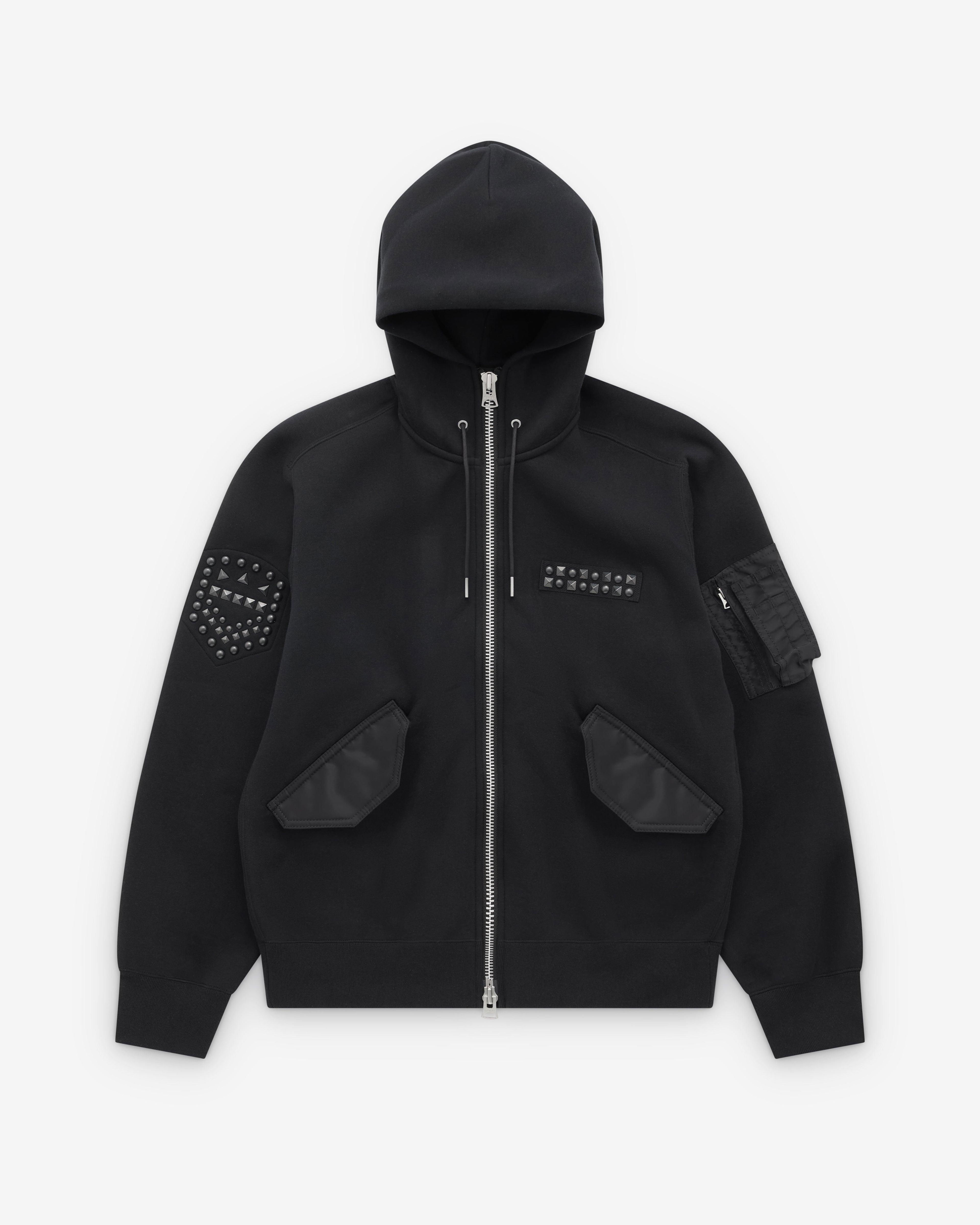 Sacai - Studded Sponge Sweat Hoodie - (Black) by SACAI
