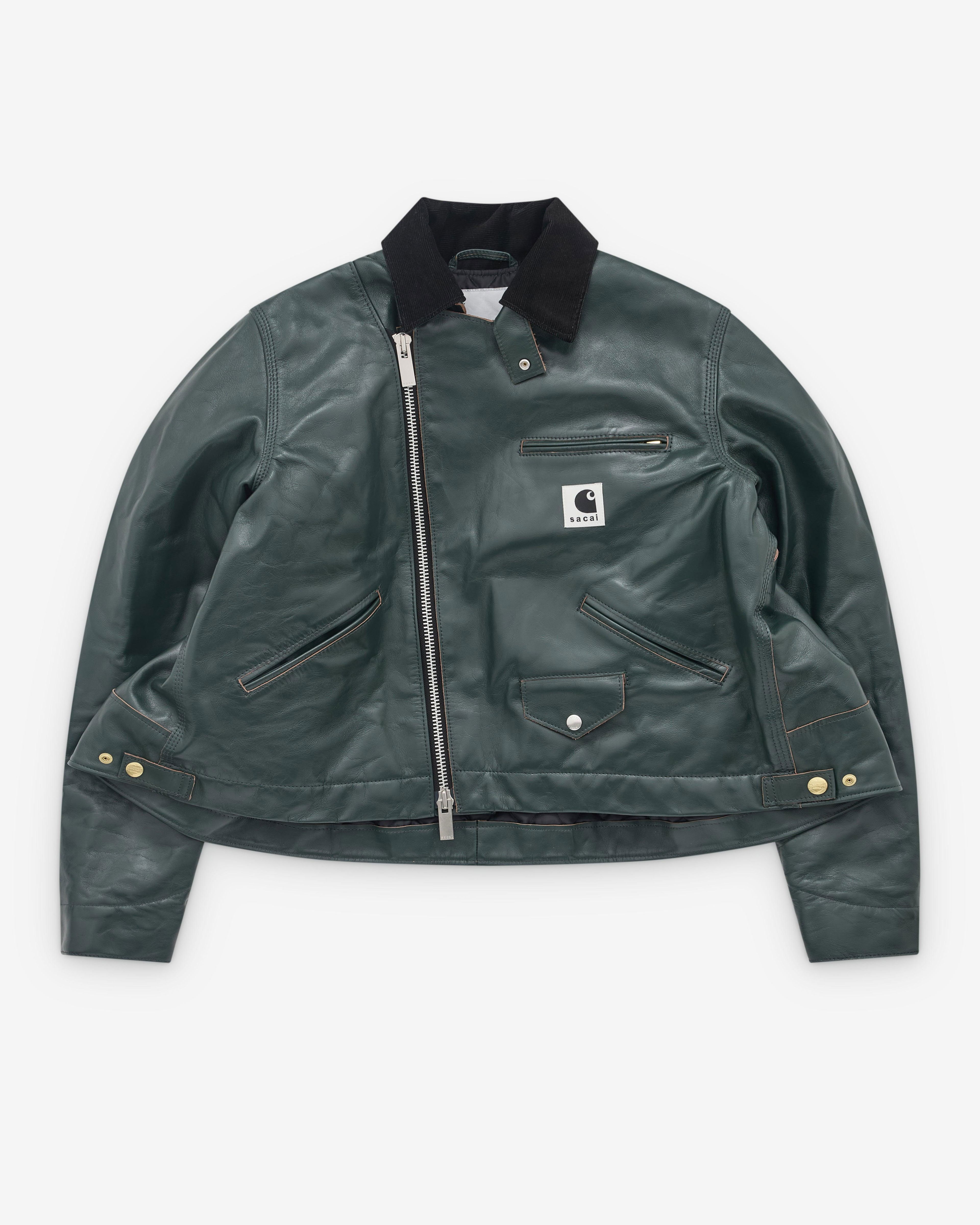 Sacai - Women's Carhartt WIP Leather Jacket - (Dark Green) by SACAI