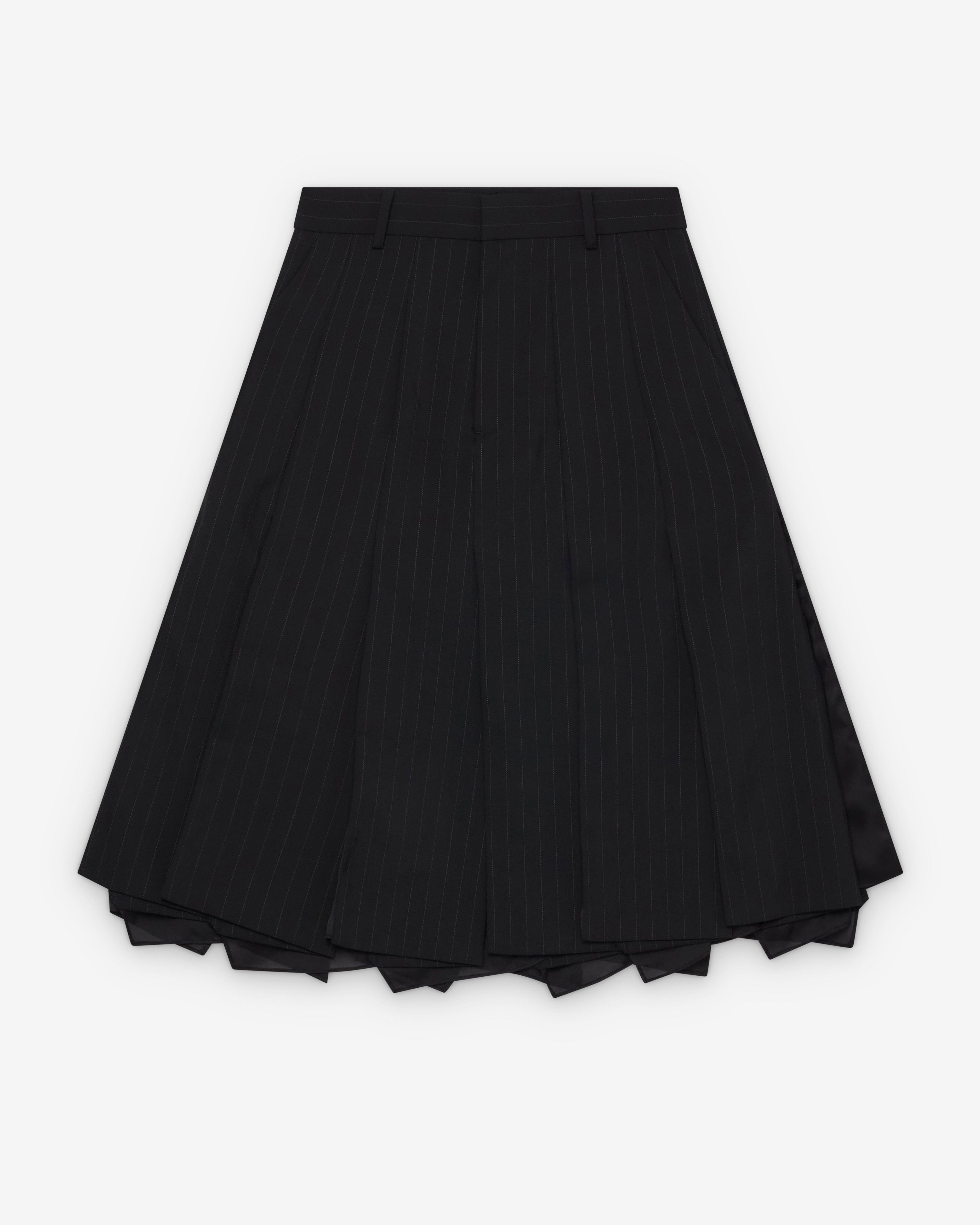 Sacai  - Women's Chalk Stripe Skirt - (Black/Stripe) by SACAI
