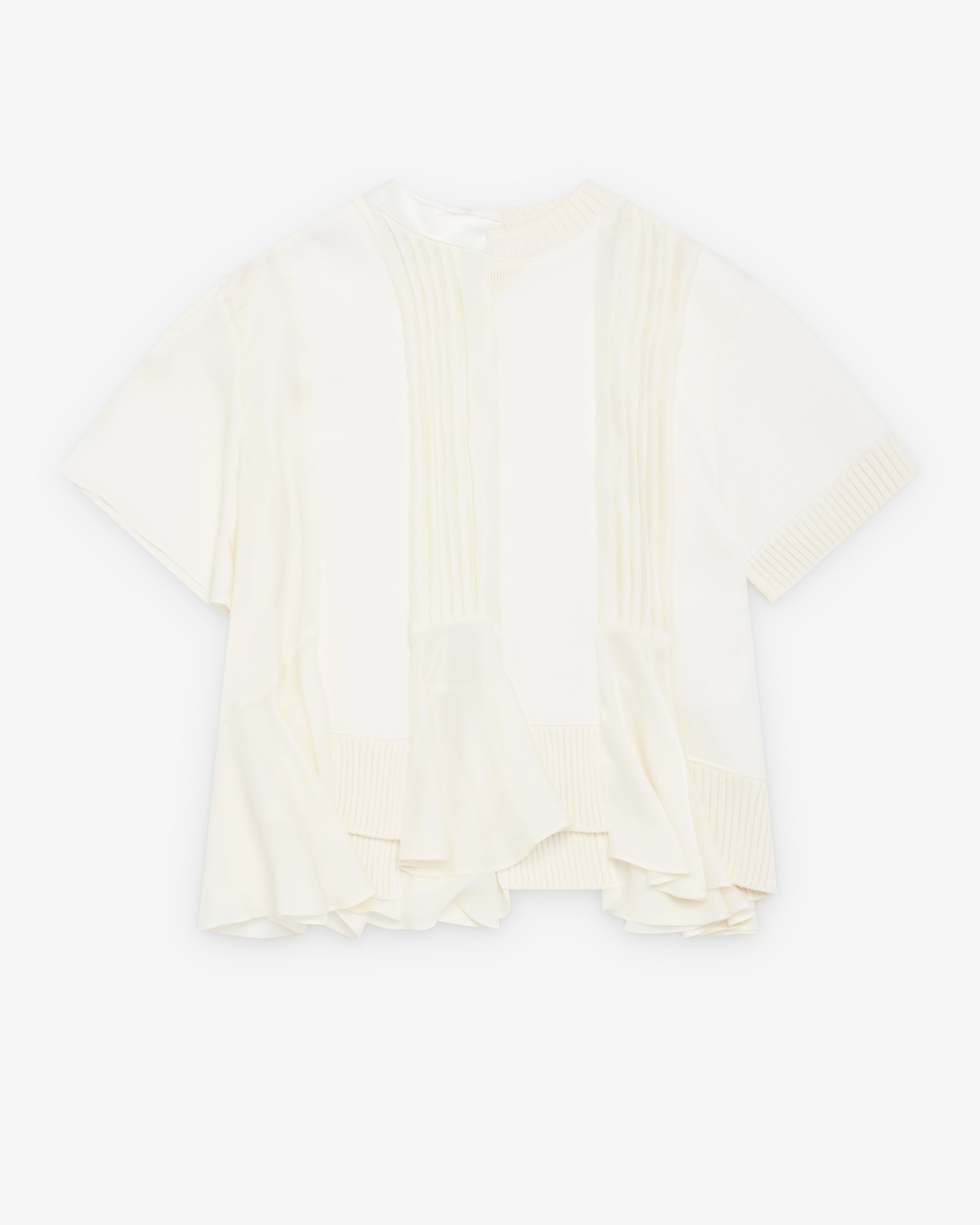 Sacai  - Women's Cotton Cashmere Knit Pullover - (White) by SACAI