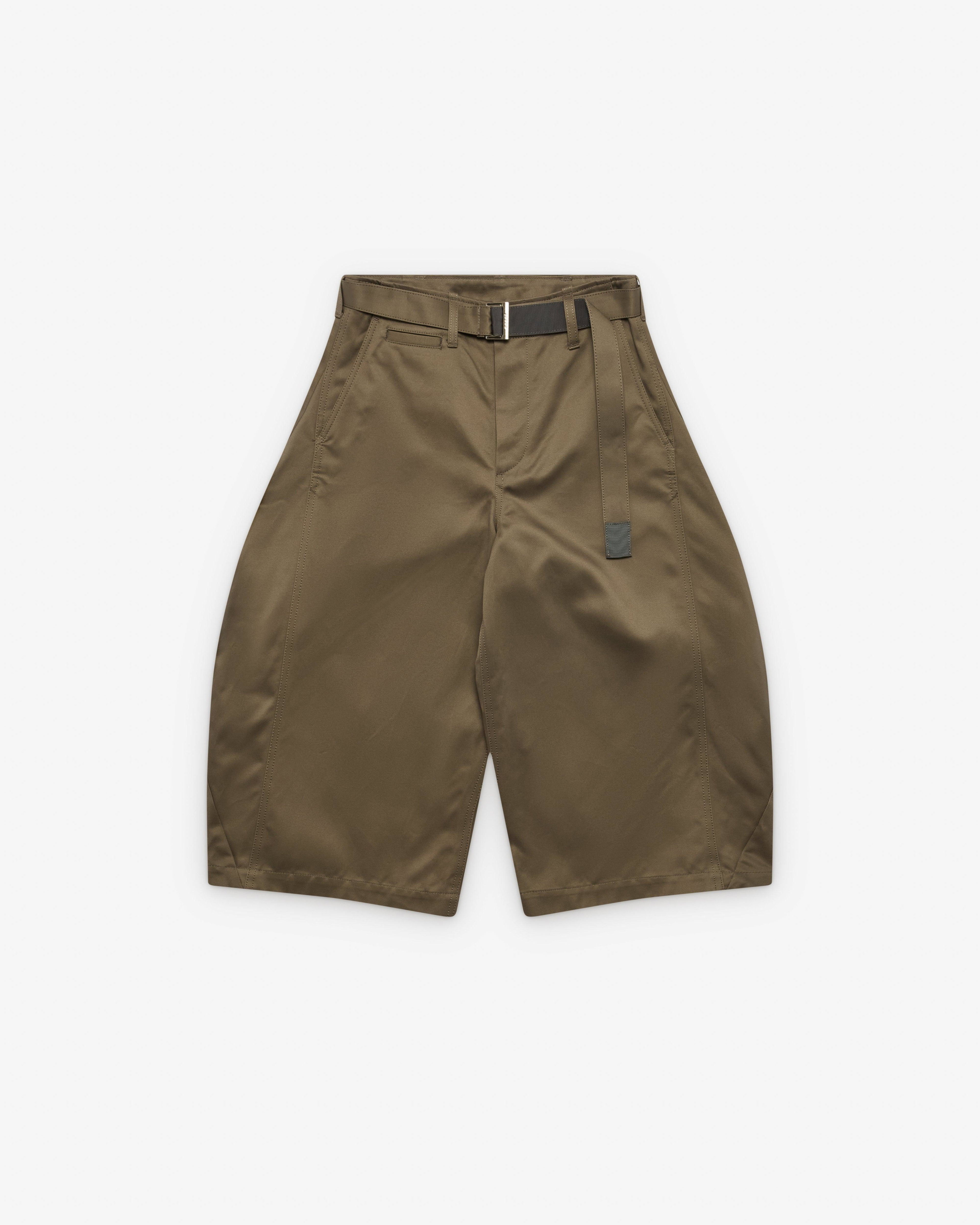 Sacai - Women's Cotton Chino Shorts - (Khaki Grey) by SACAI