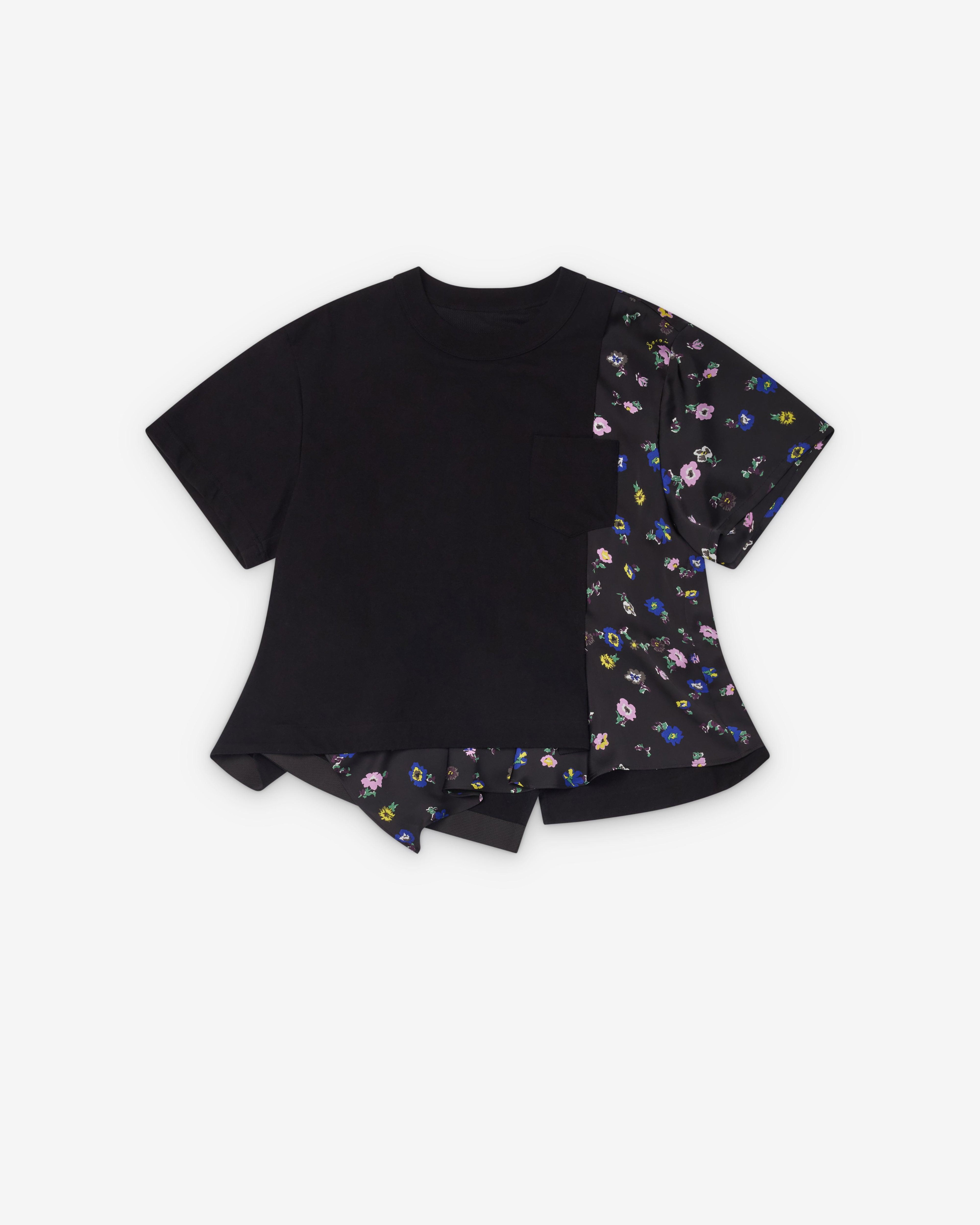 Sacai - Women's Floral Print T-Shirt - (Black/Multi) by SACAI