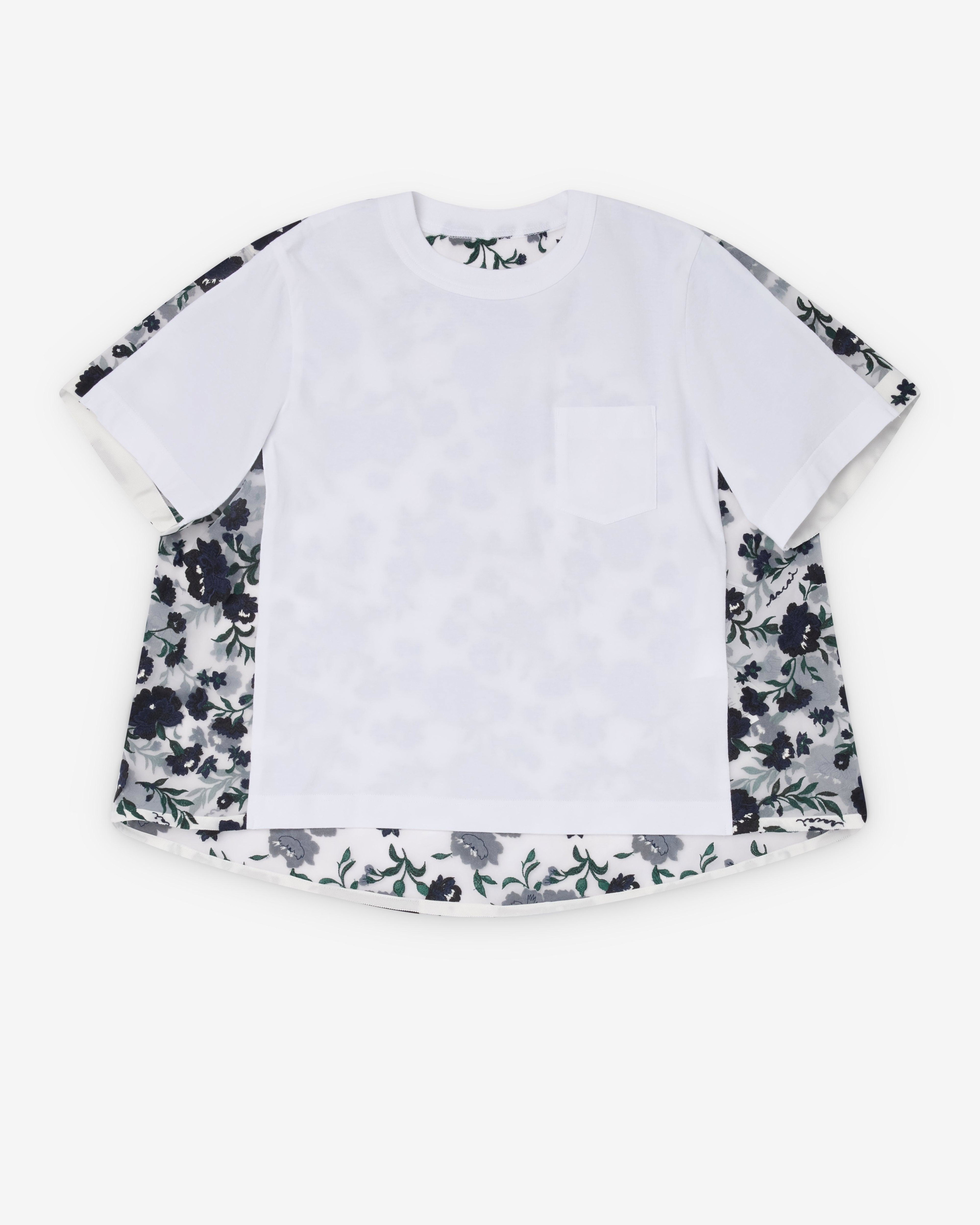 Sacai  - Women's Floral T-Shirt - (White/Black) by SACAI