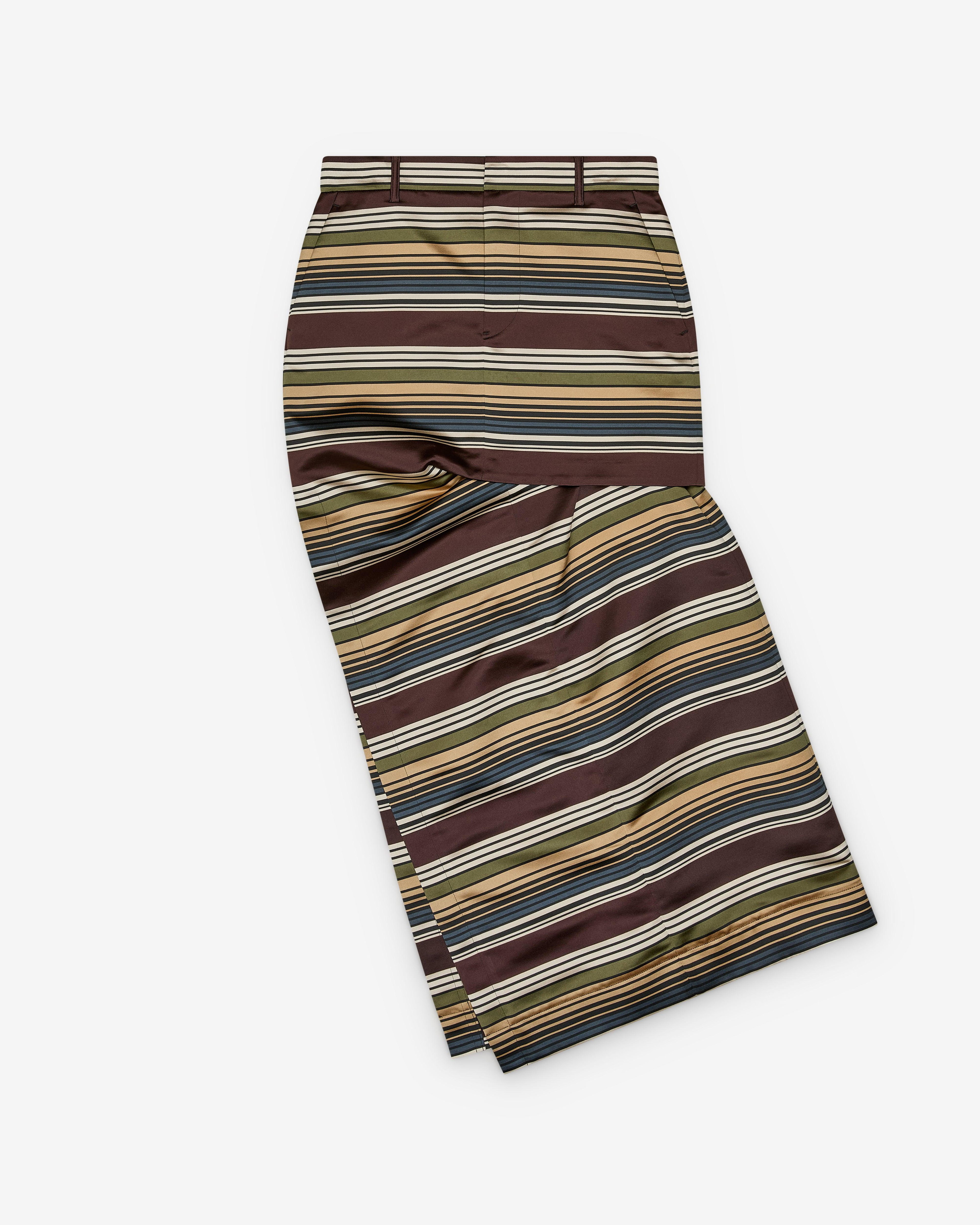 Sacai - Women's Horizontal Stripe Skirt - (Brown/Beige) by SACAI