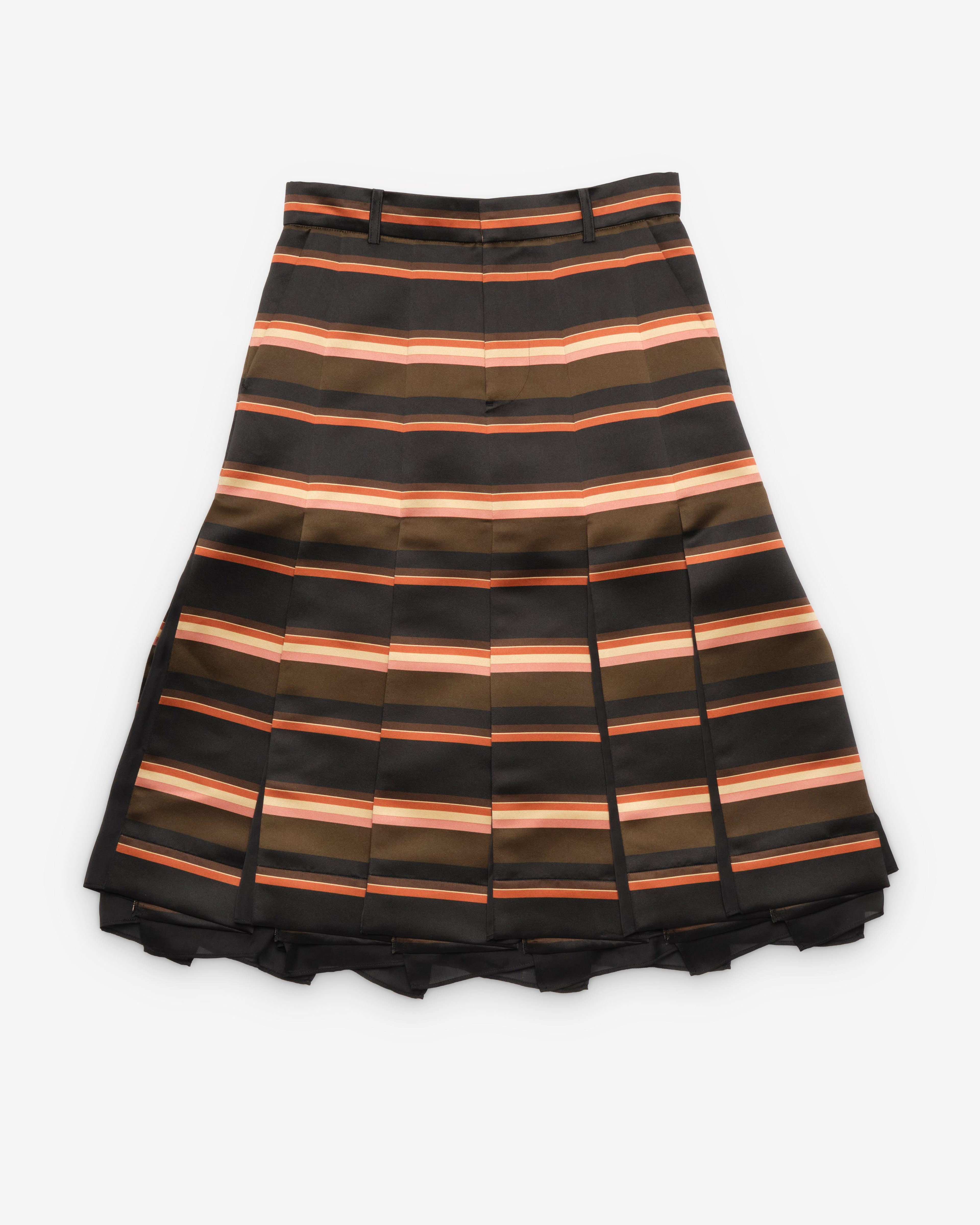 Sacai - Women's Horizontal Stripe Skirt - (Khaki/Pink) by SACAI