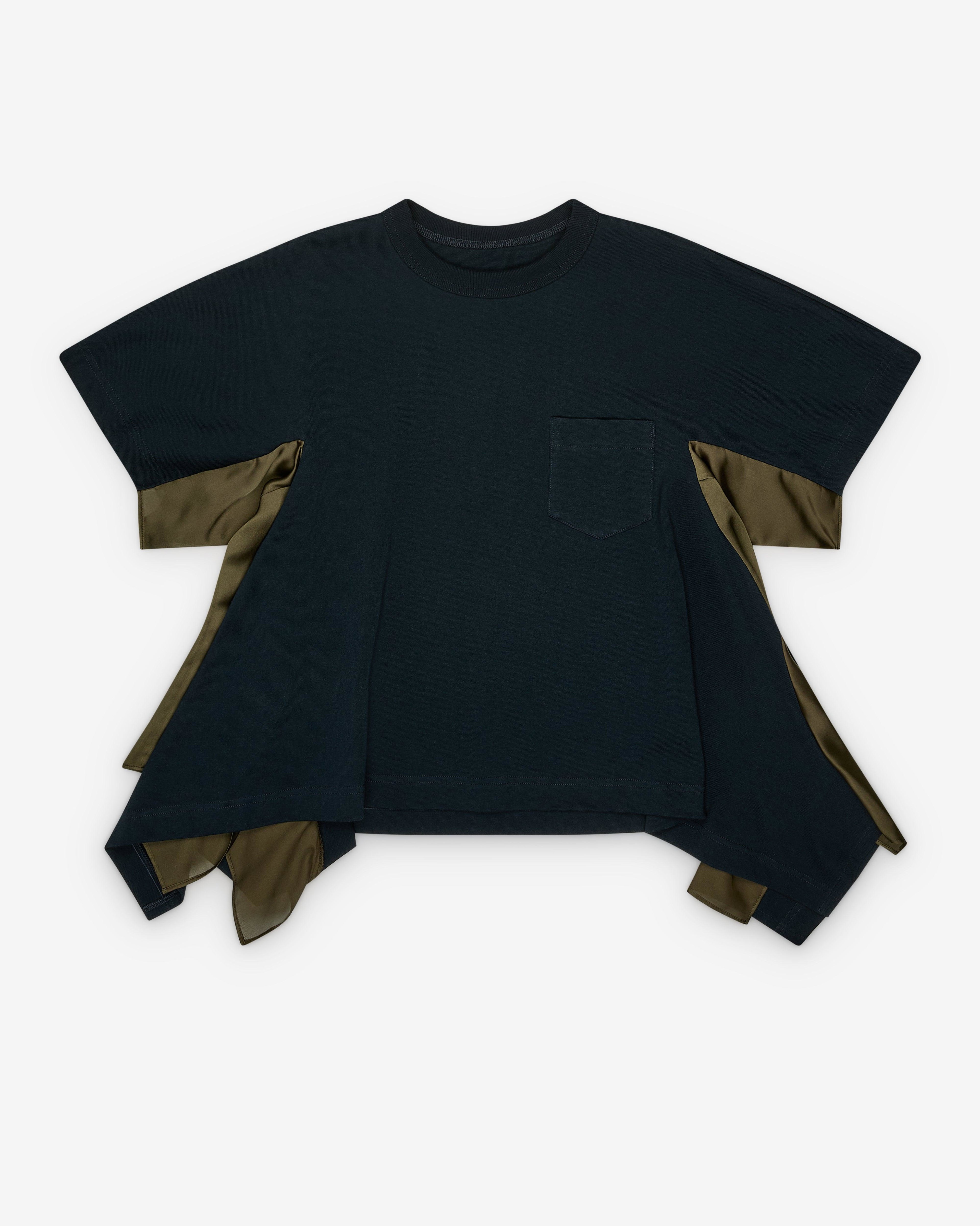 Sacai - Women's Jersey T-Shirt - (Navy/Khaki) by SACAI