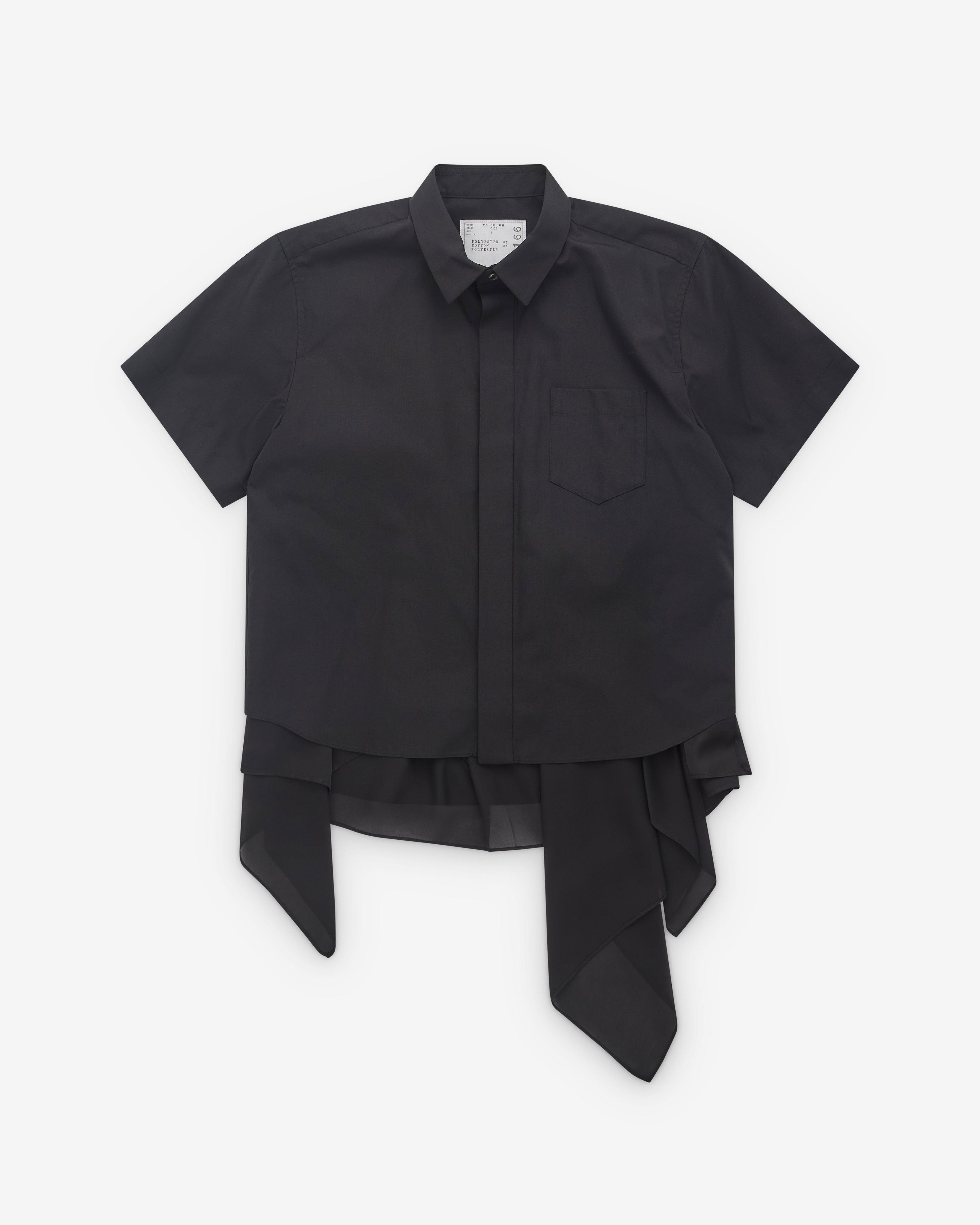 Sacai - Women's Layered Scarf Shirt - (Black) by SACAI