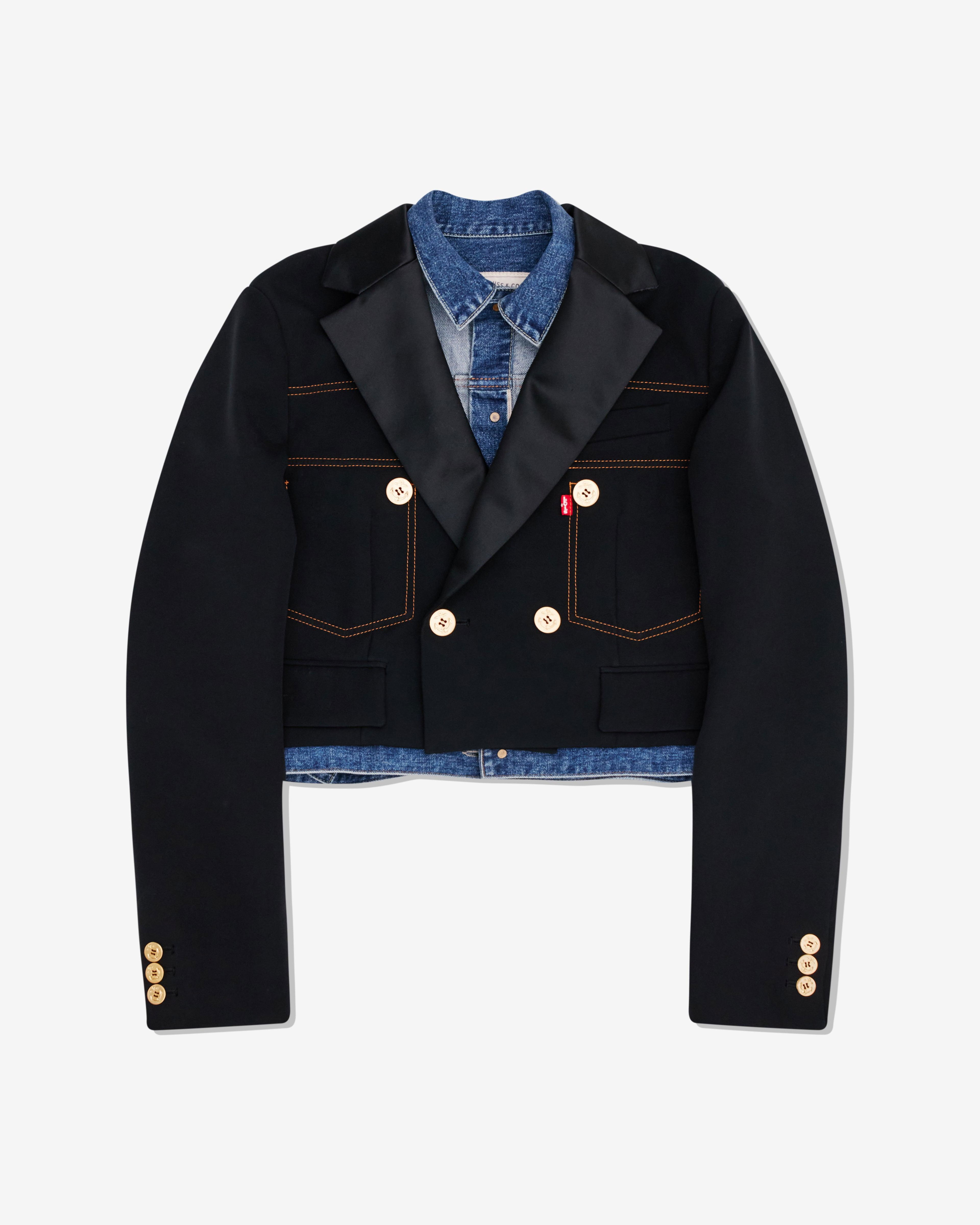 Sacai - Women's Levi's Denim x Matelasse Twill Jacket - (Black/Blue) by SACAI