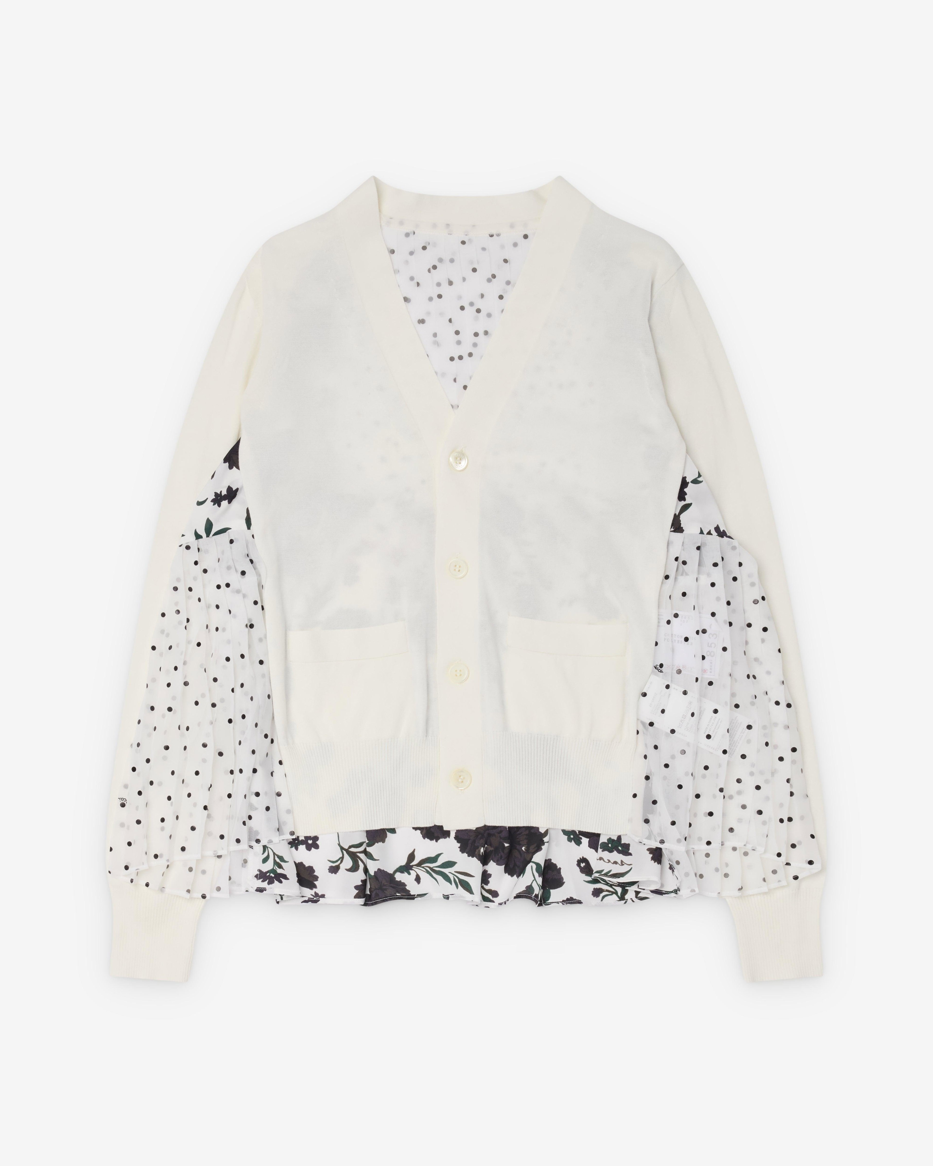 Sacai  - Women's Pattern Mix Cardigan - (White/Black) by SACAI