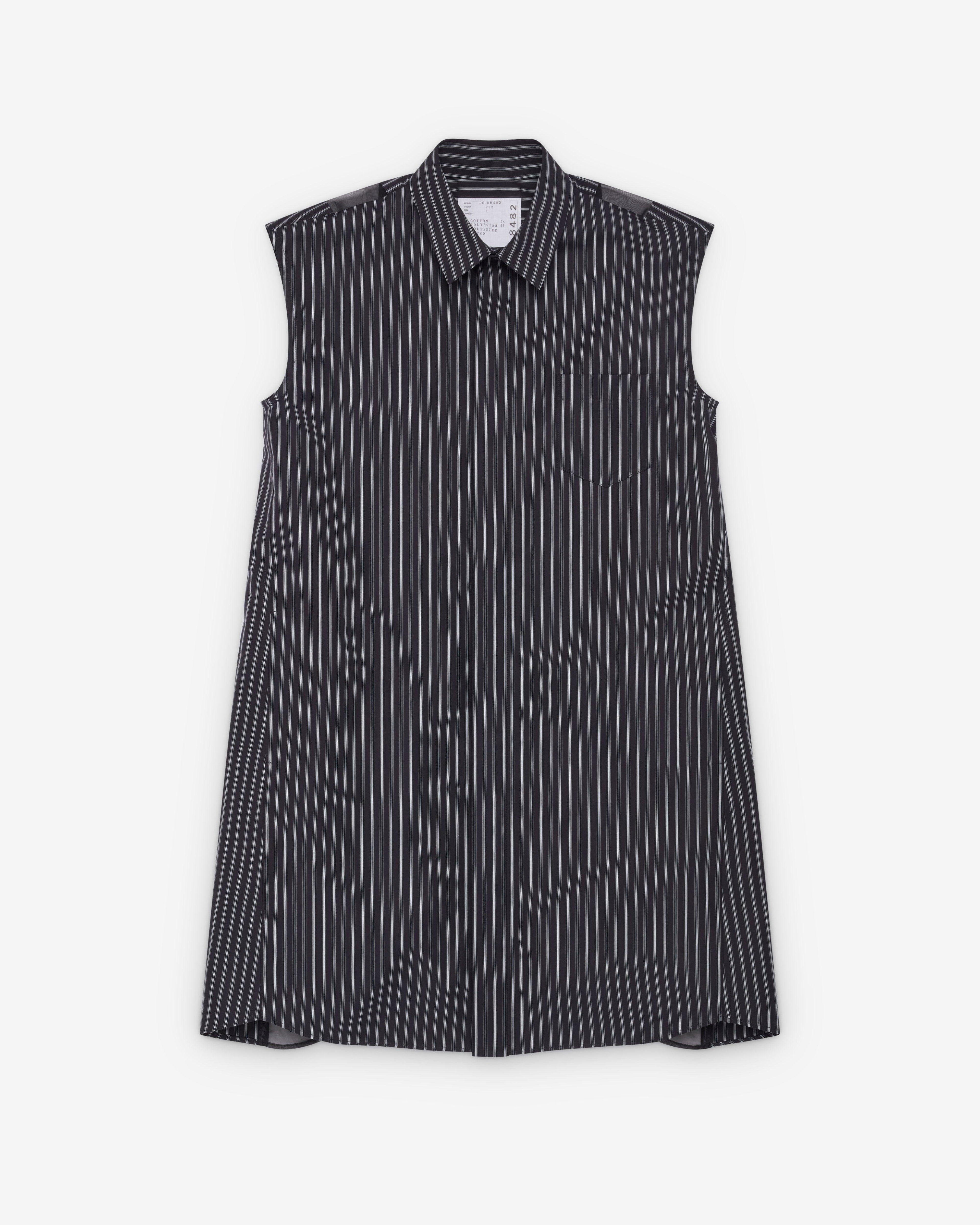 Sacai  - Women's Poplin Dress - (Black Stripe) by SACAI