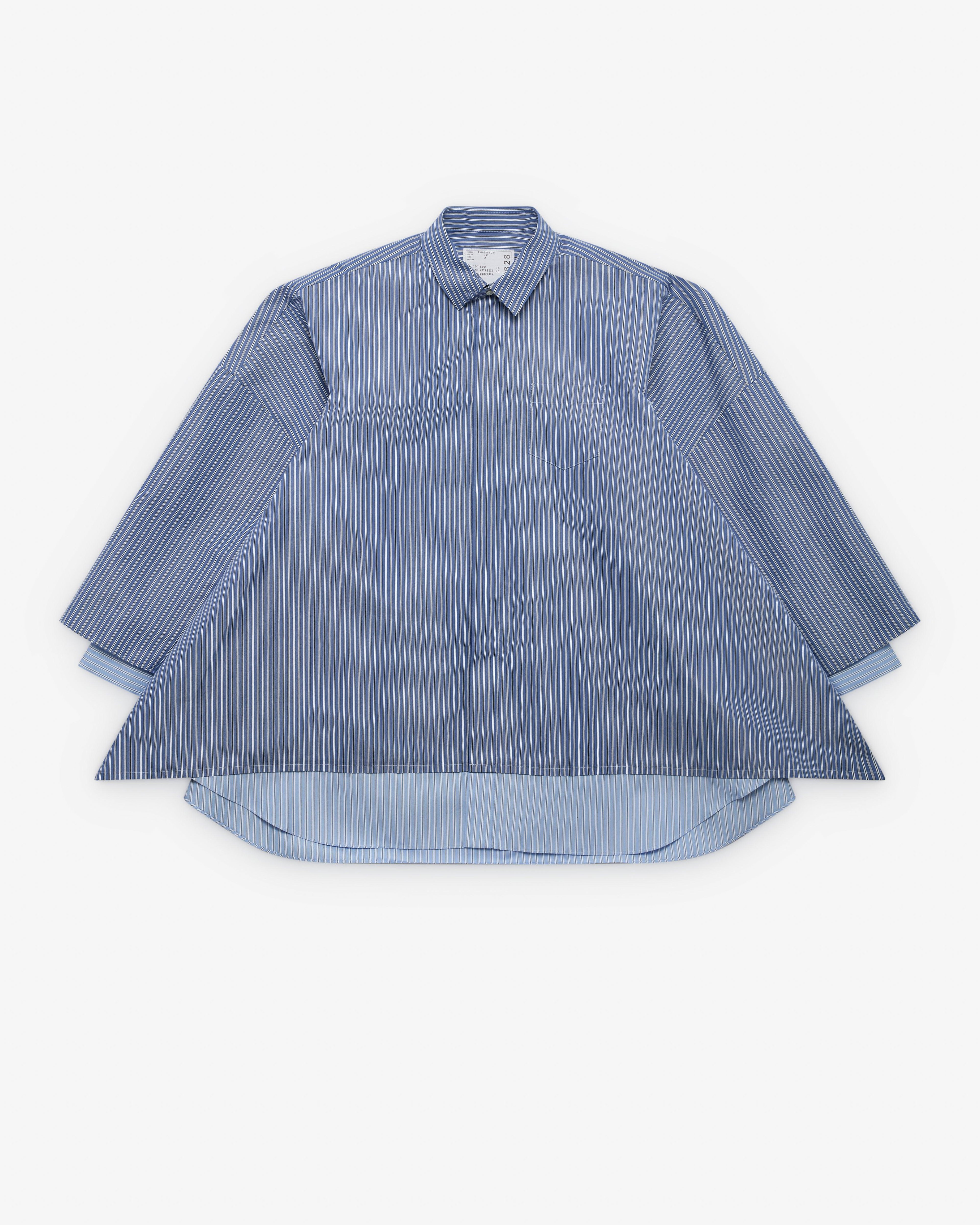 Sacai - Women's Poplin Shirt - (Blue/Mix) by SACAI