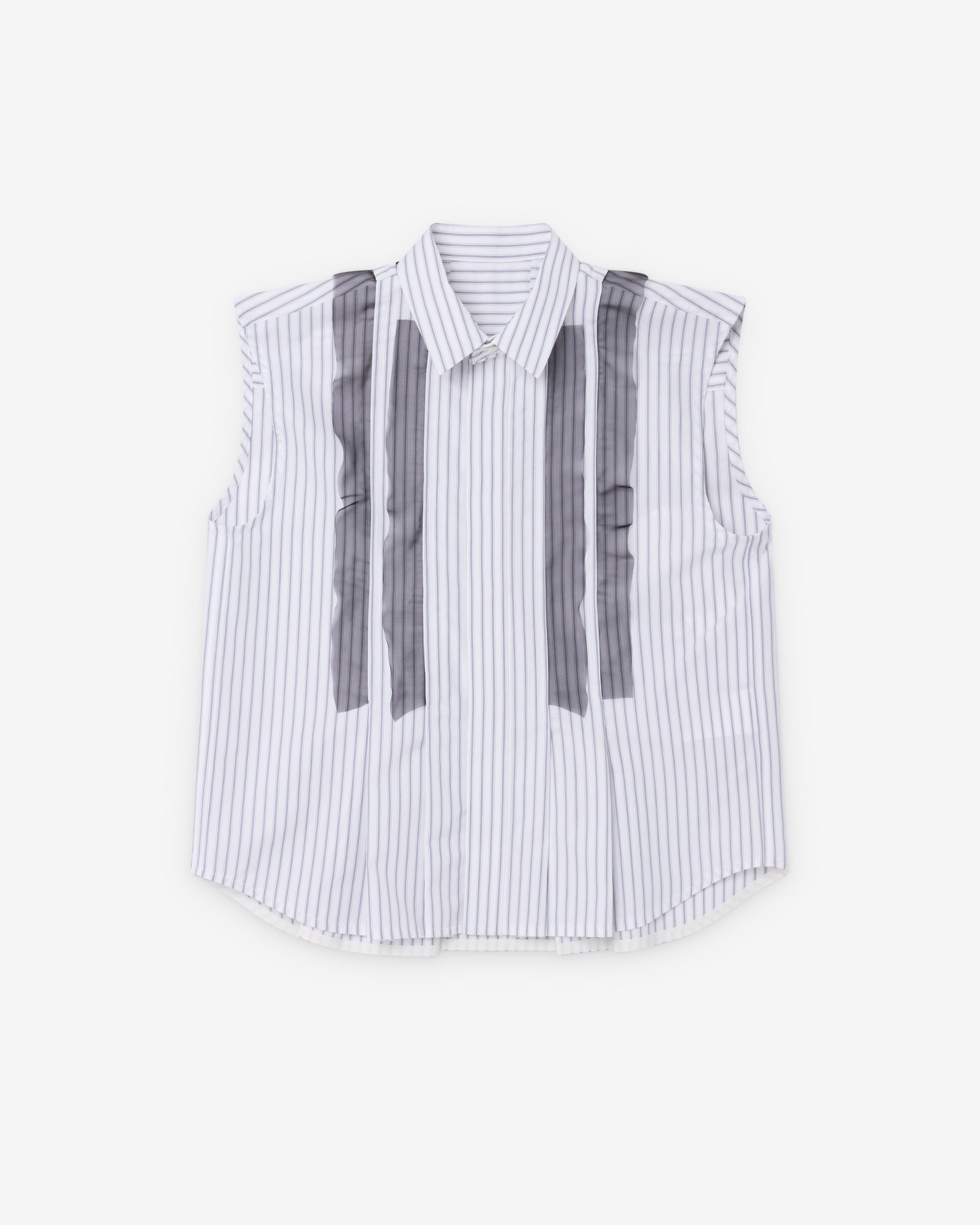 Sacai  - Women's Poplin Shirt - (Off White Stripe) by SACAI