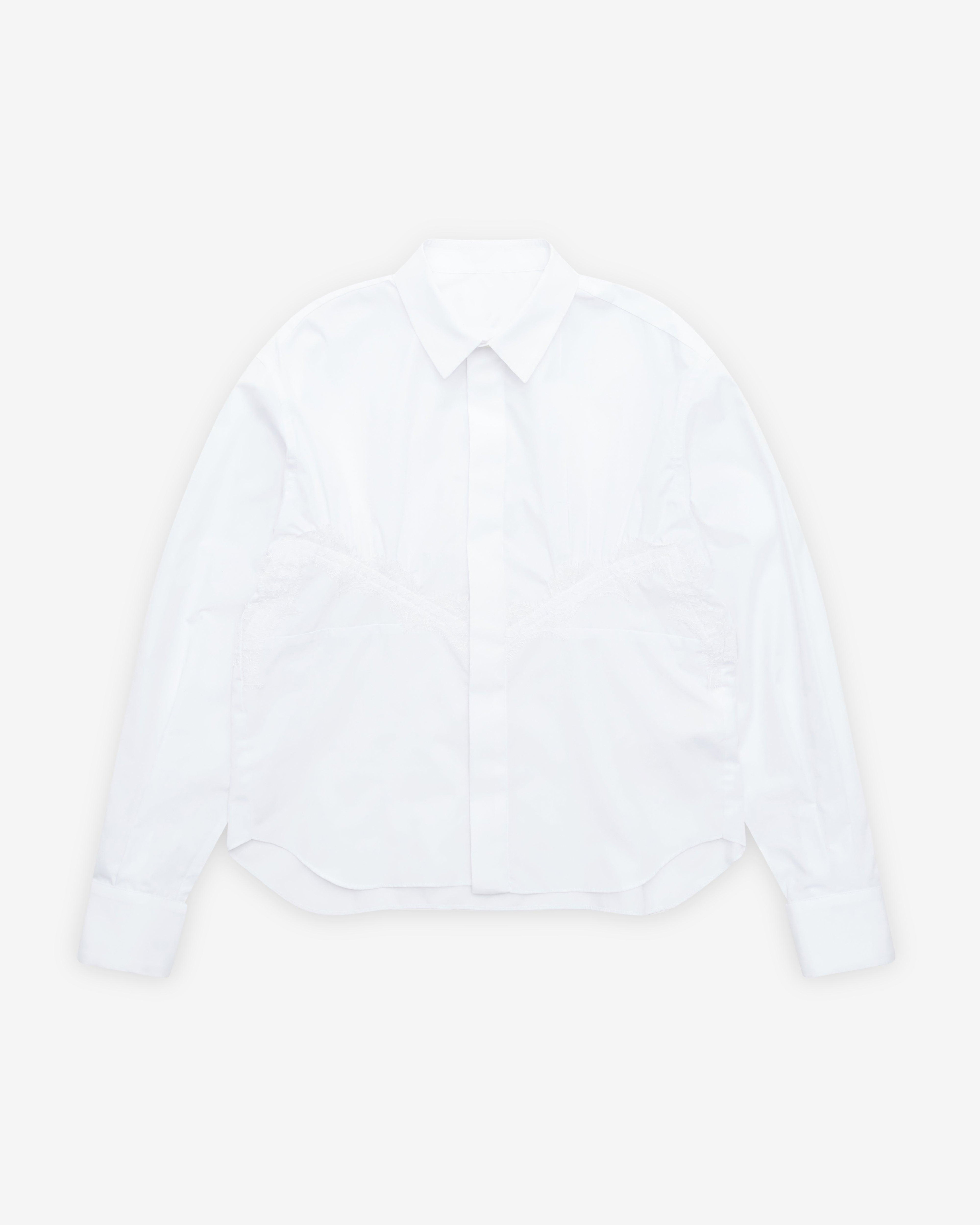 Sacai - Women's Poplin Shirt - (Off White) by SACAI