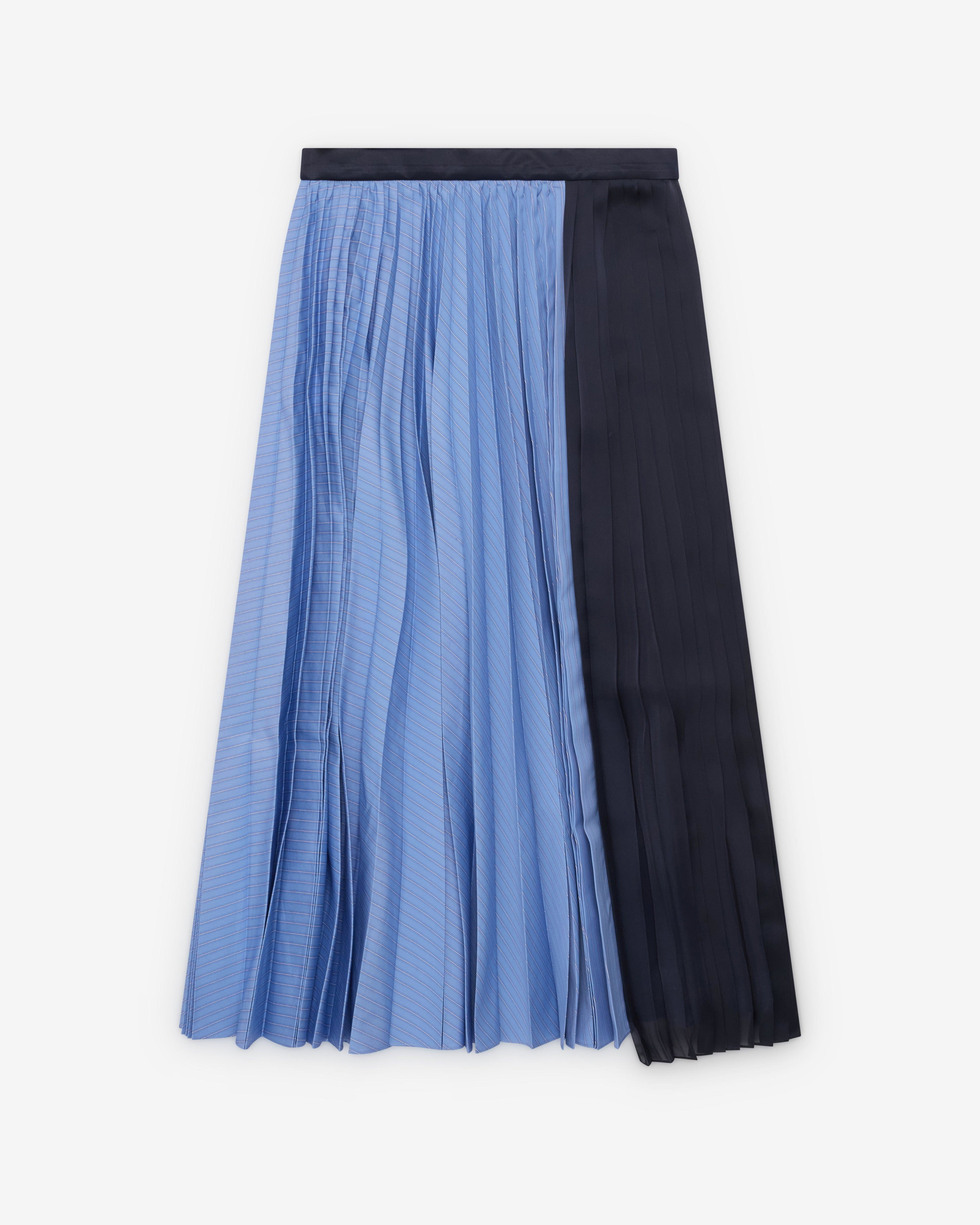 Sacai  - Women's Poplin Skirt - (Blue/Black) by SACAI