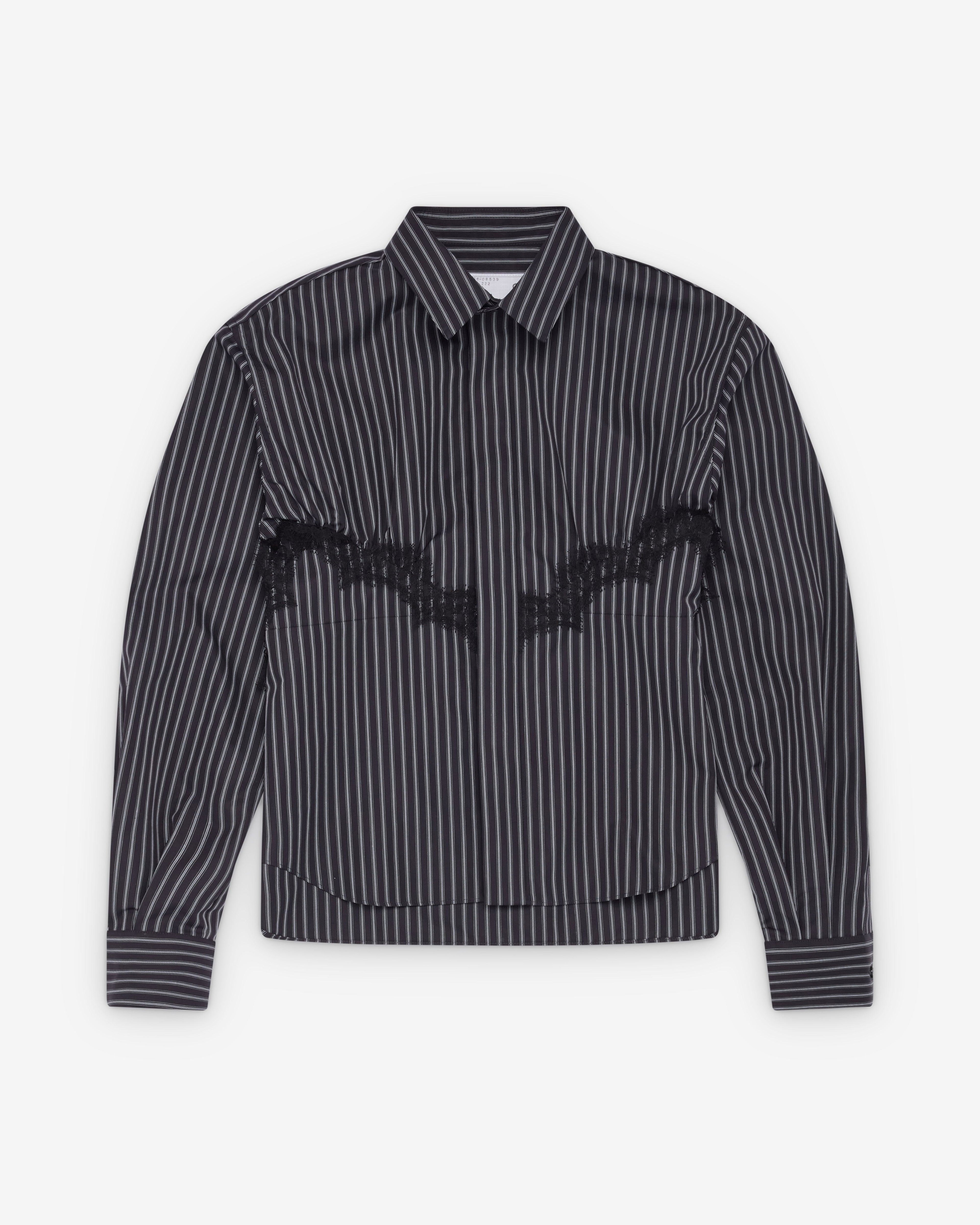 Sacai - Women's Poplin Stripe Shirt - (Black) by SACAI