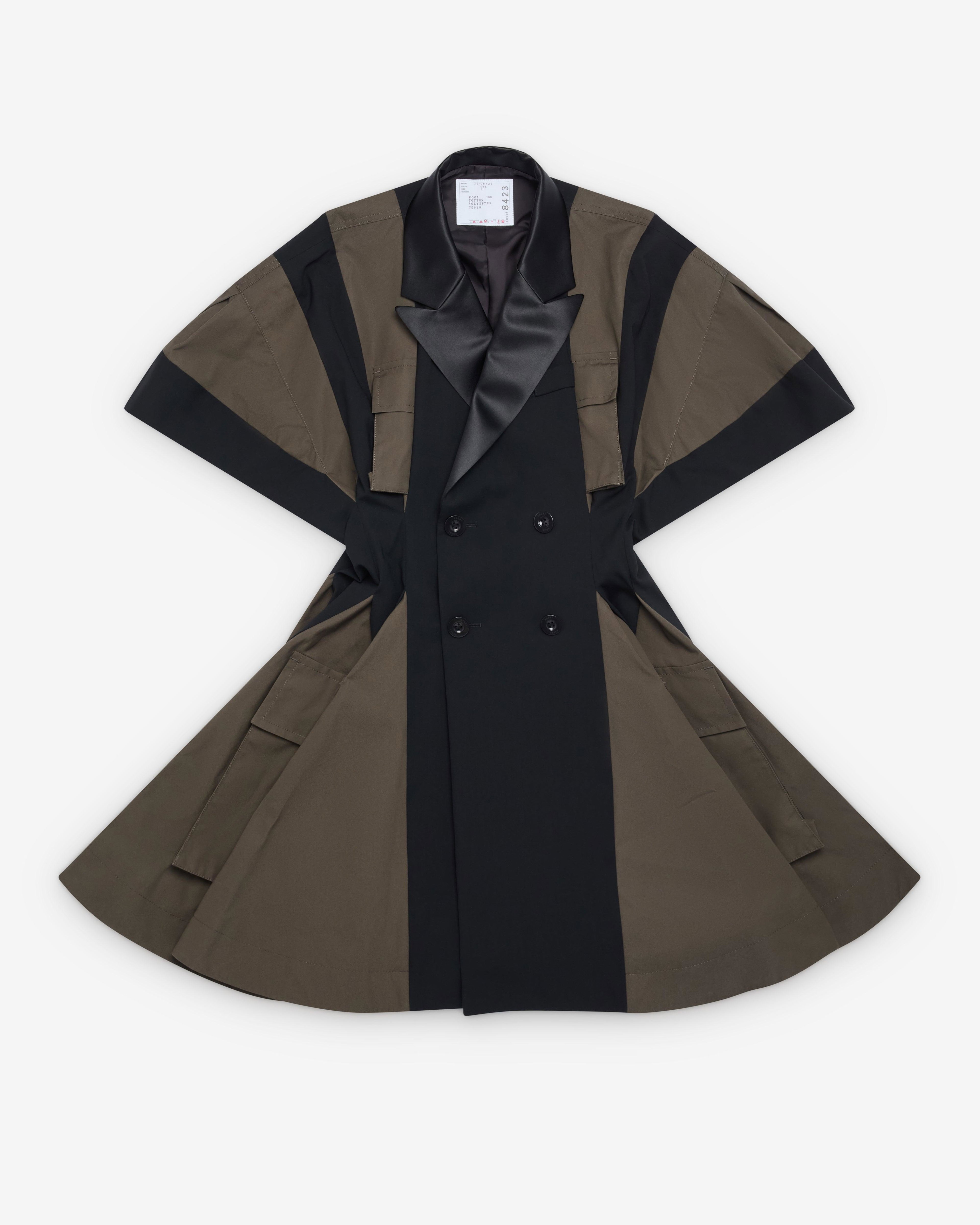 Sacai - Women's Wool Suiting Dress - (Navy/Green) by SACAI