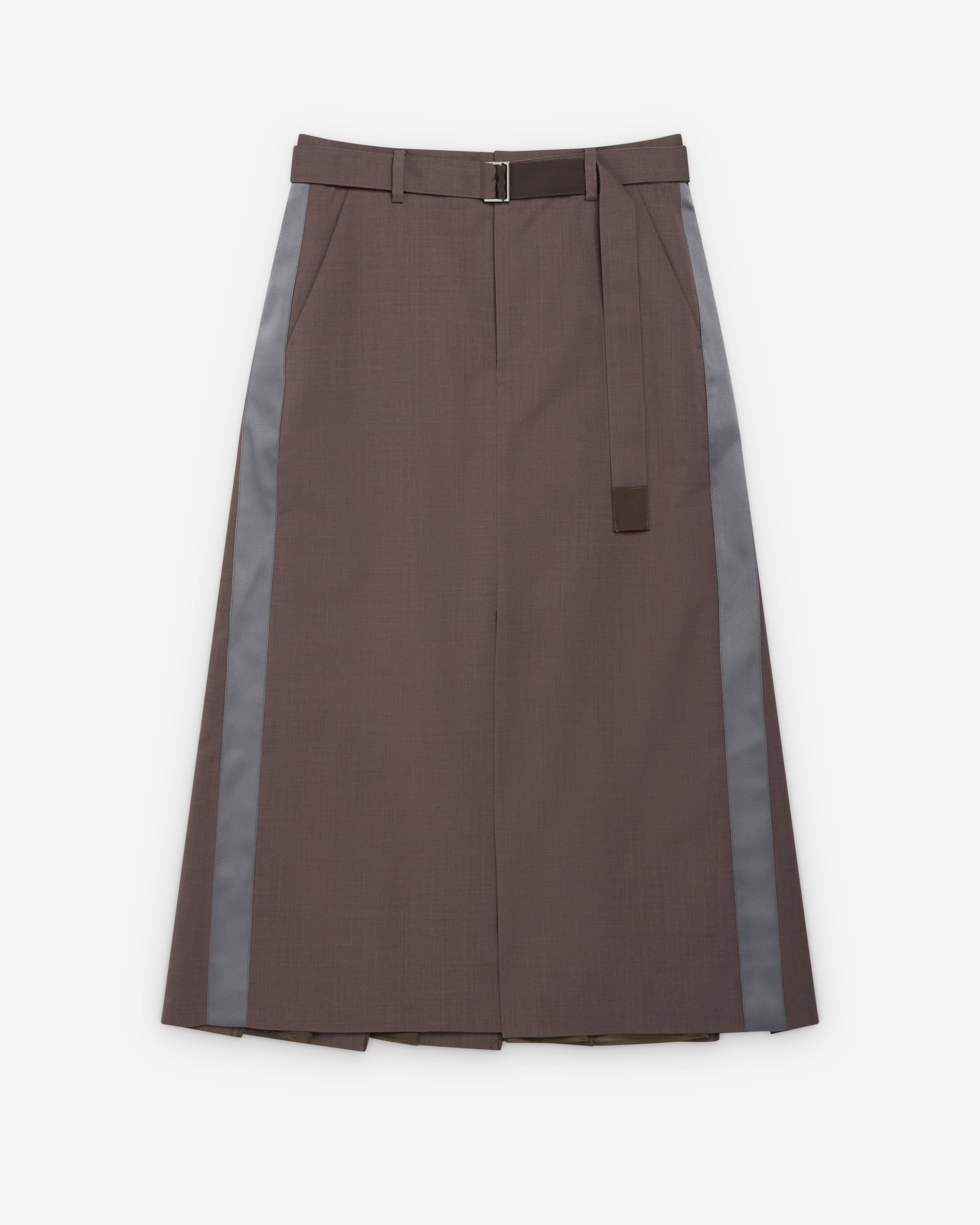Sacai - Women's Wool Suiting Skirt - (Taupe/Grey) by SACAI