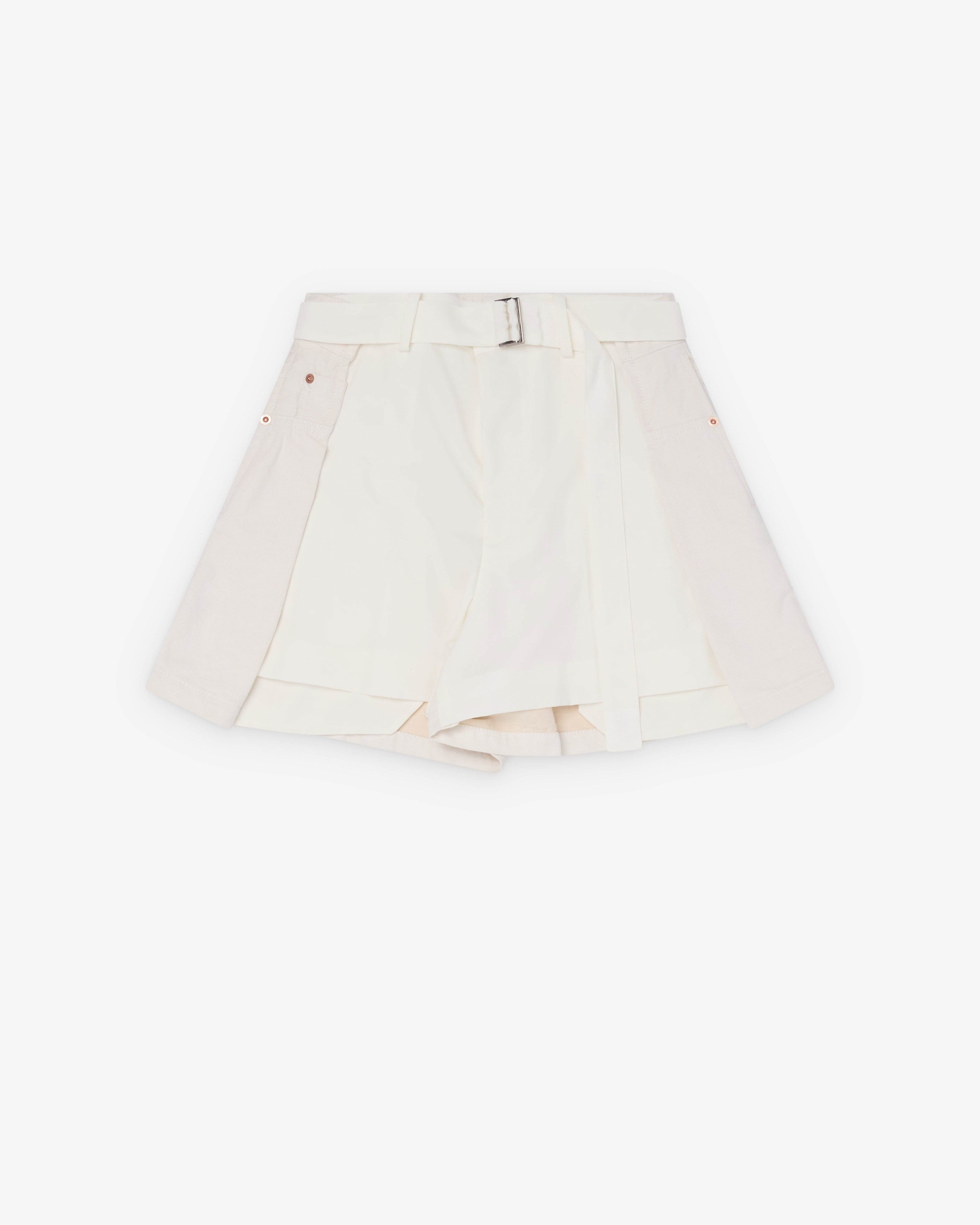 Sacai  - Women's Wool Suiting X Denim Shorts - (Black/Blue) by SACAI