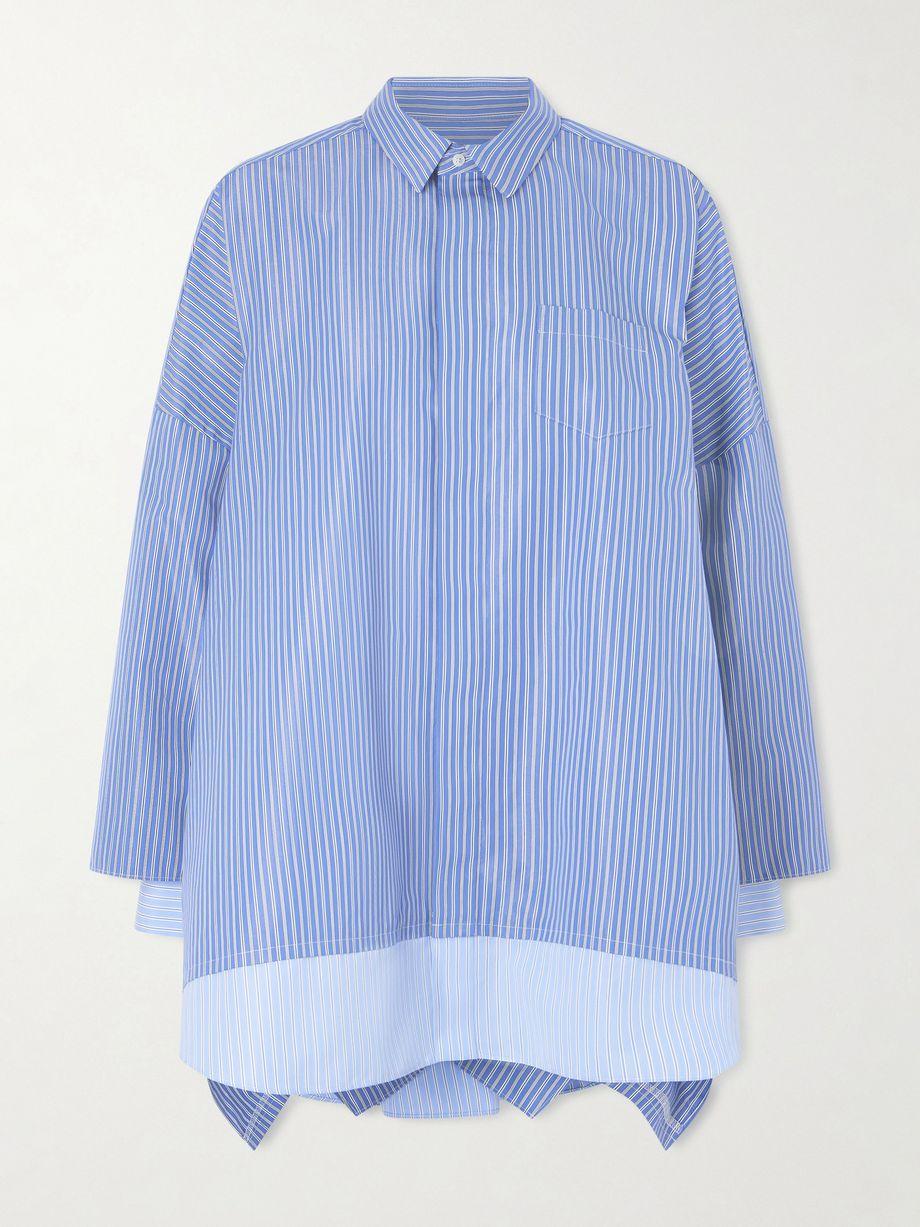 Striped cotton-blend poplin shirt by SACAI