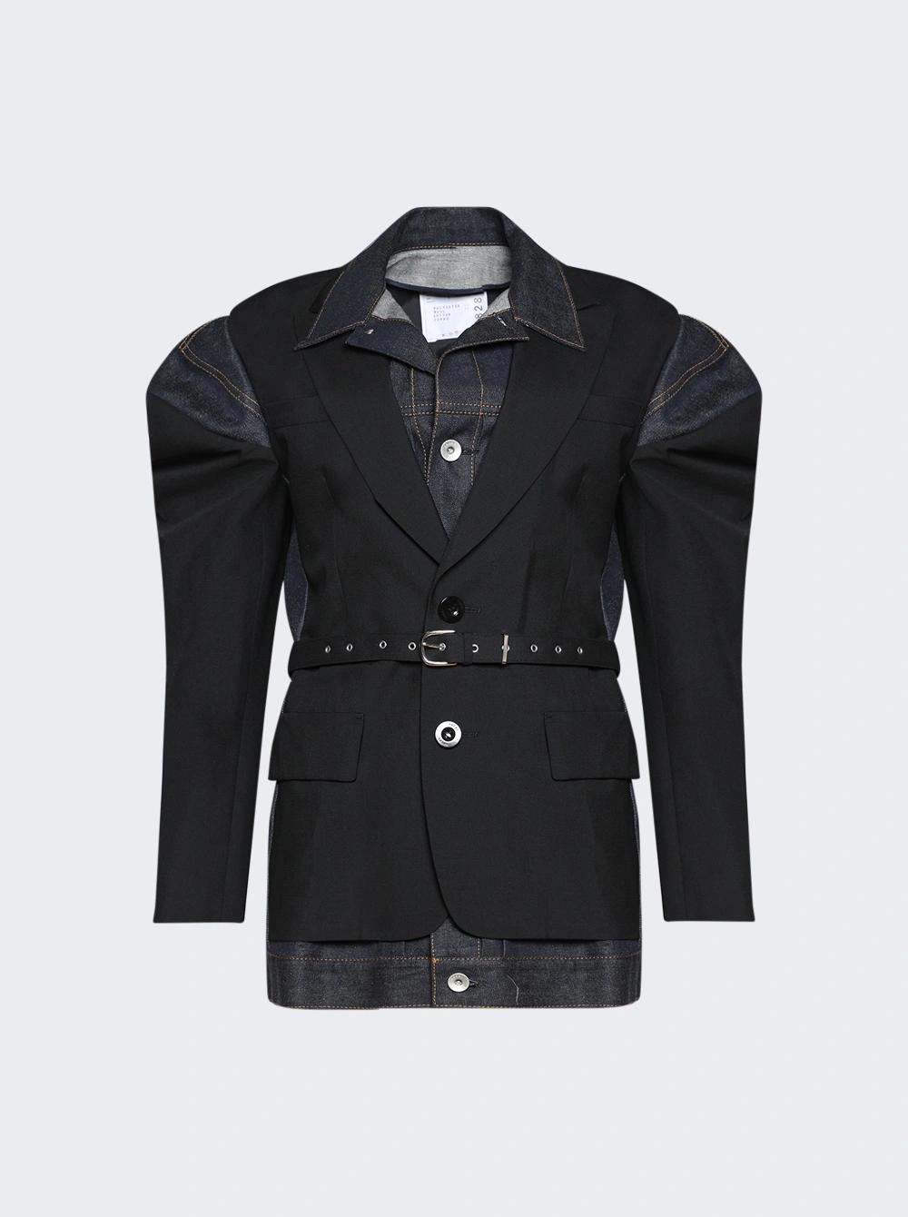 Suiting X Denim Jacket Black And Indigo  | The Webster by SACAI