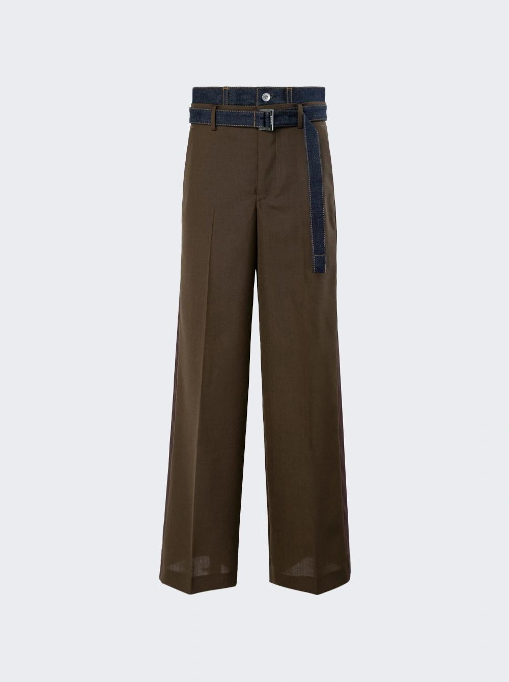 Suiting X Denim Pants Brown And Indigo  | The Webster by SACAI
