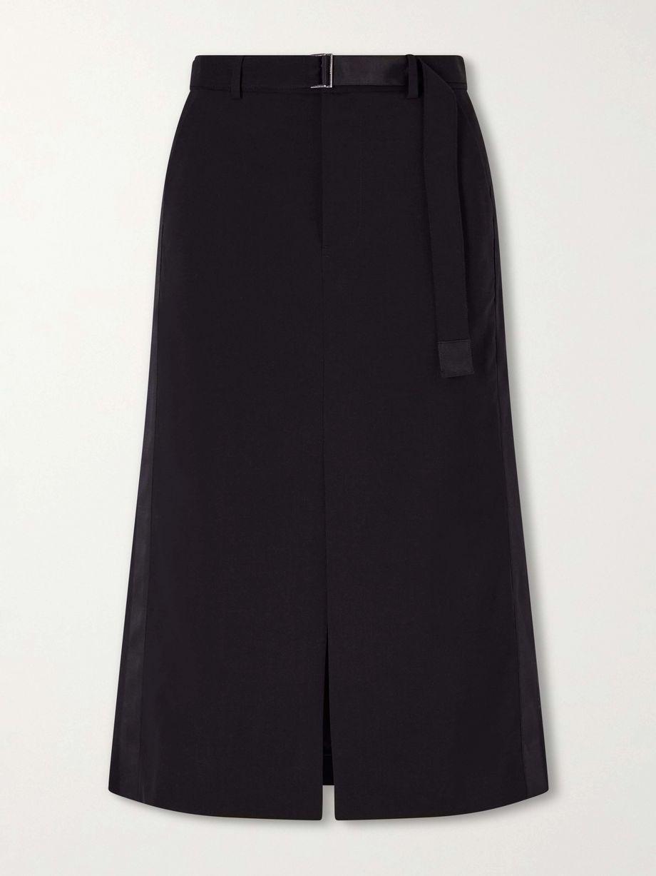 Suiting paneled wool midi skirt by SACAI