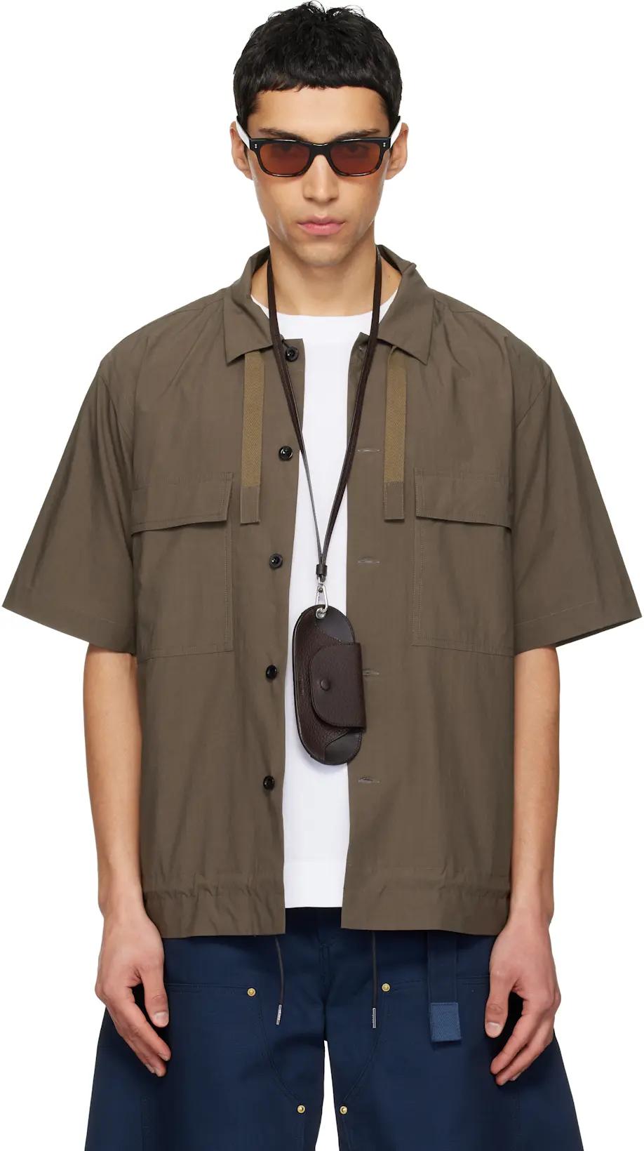 Taupe Cotton Typewriter Shirt by SACAI