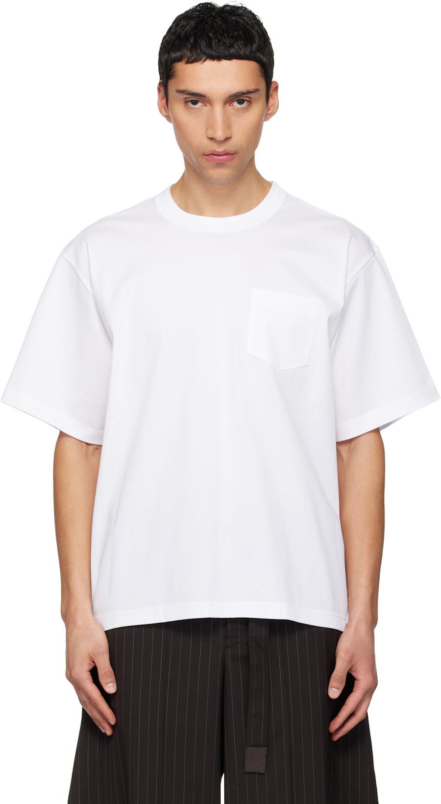White Cotton Jersey T-shirt by SACAI