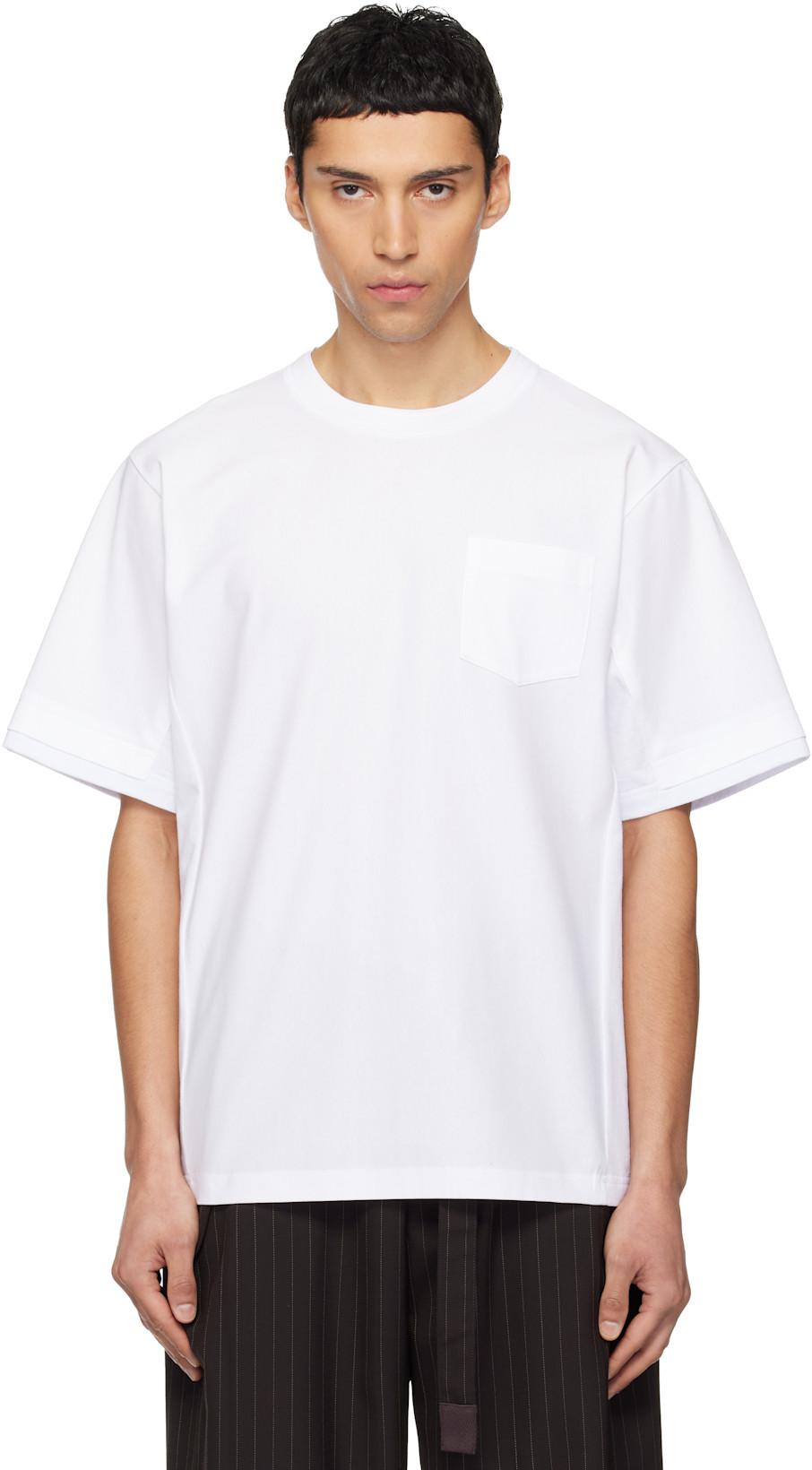 White Cotton Jersey T-shirt by SACAI