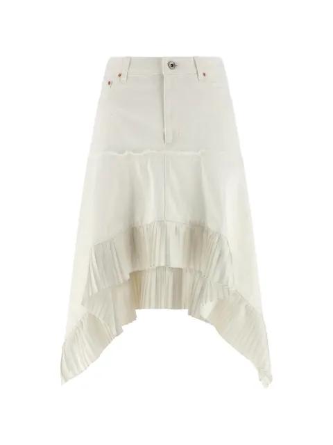 a-line pleated denim skirt by SACAI