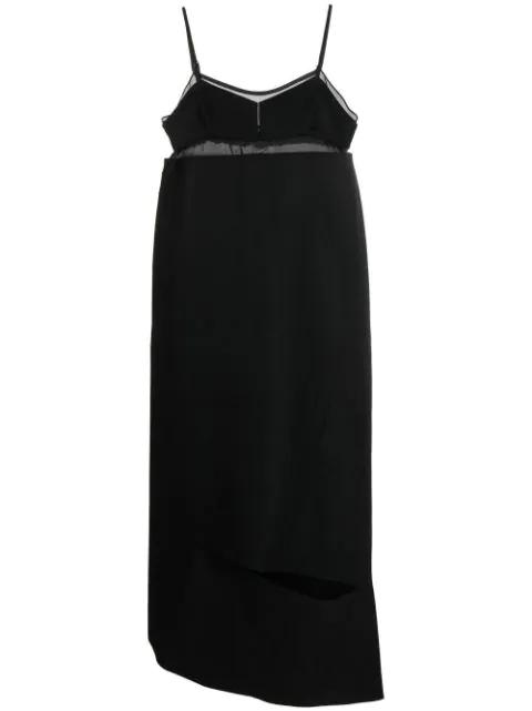 asymmetric cut-out midi dress by SACAI