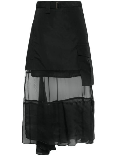 asymmetric midi skirt by SACAI