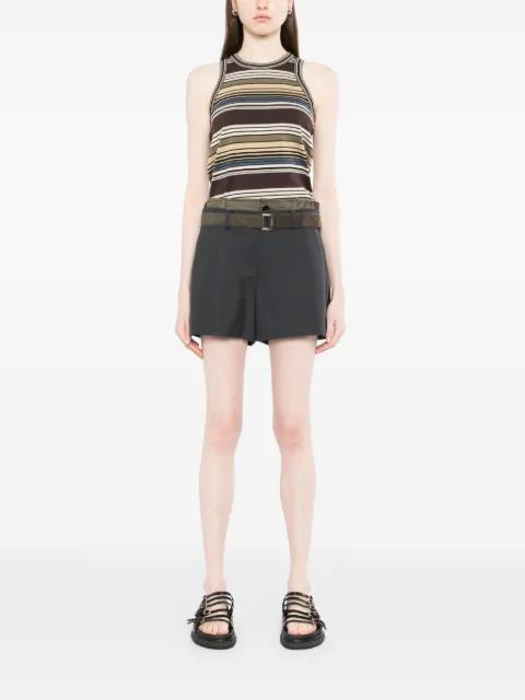 belt side-panel shorts by SACAI