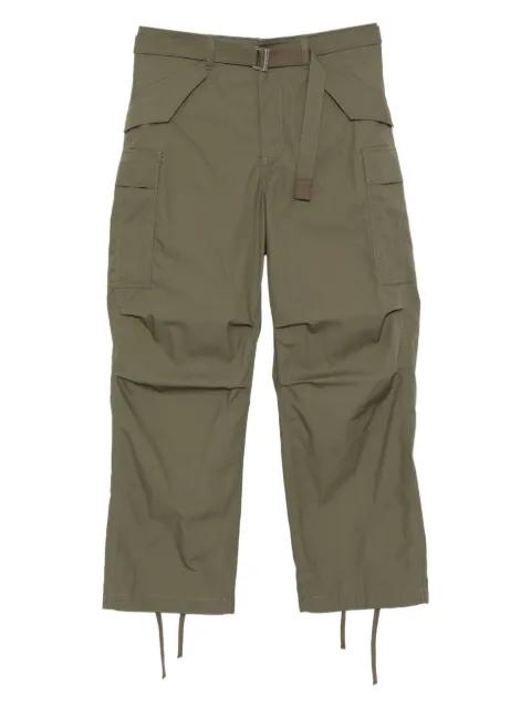 belted cargo pants by SACAI