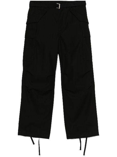 belted cargo pants by SACAI