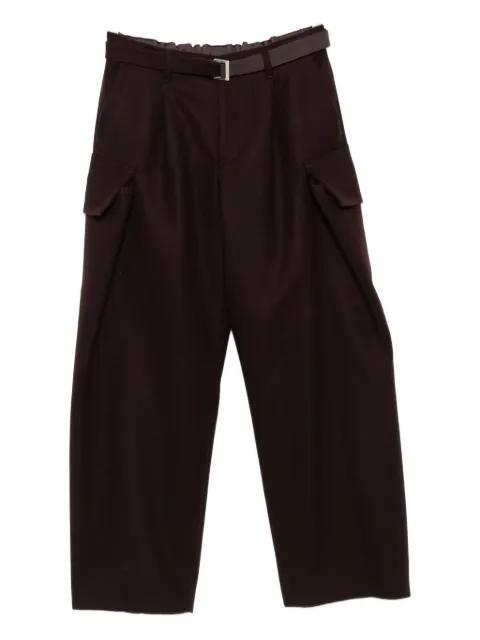 belted cargo trousers by SACAI