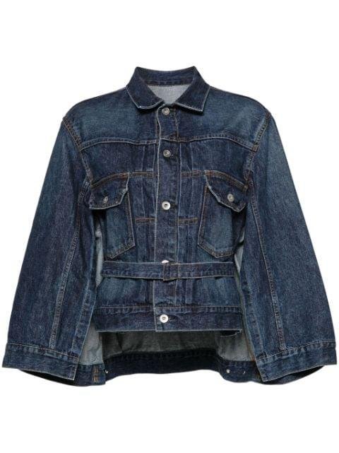 belted denim cape by SACAI