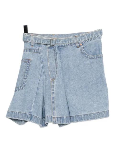 belted denim skirt by SACAI