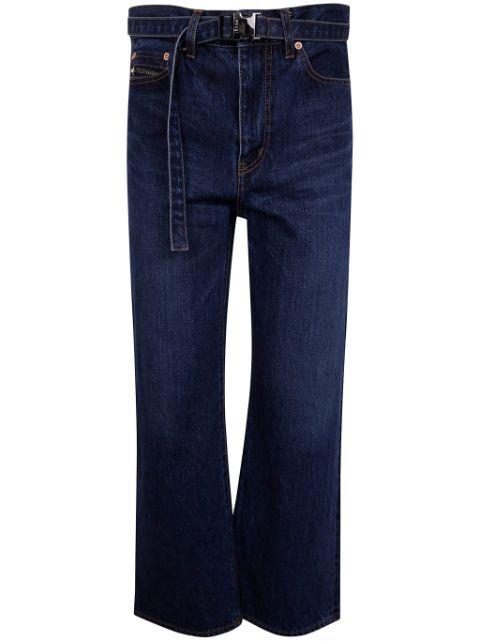 belted jeans by SACAI