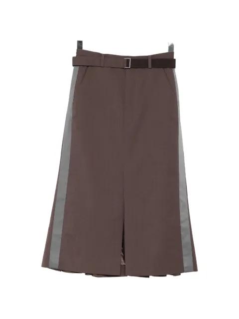 belted panel skirt by SACAI