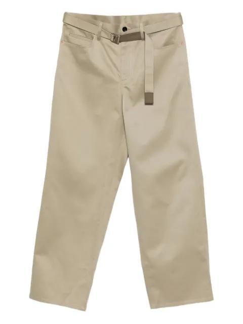 belted trousers by SACAI