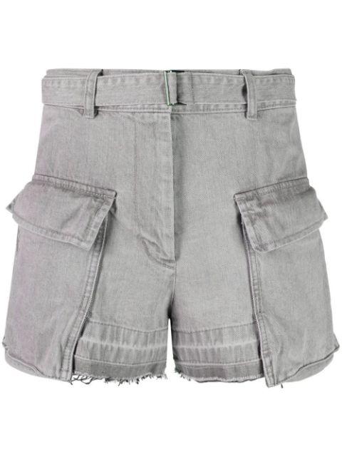 belted-waist high-waisted shorts by SACAI