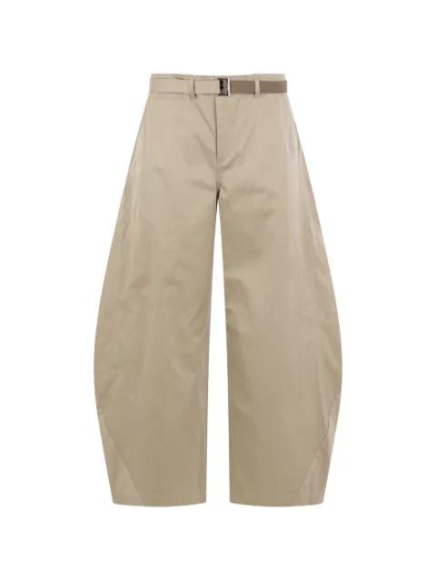 belted wide-leg trousers by SACAI
