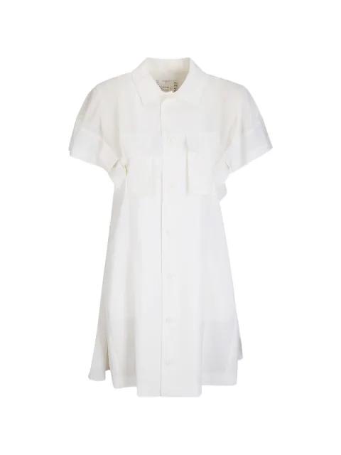button flap-pocket wool midi dress by SACAI