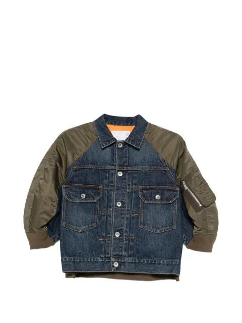 buttoned flap-pockets denim jacket by SACAI