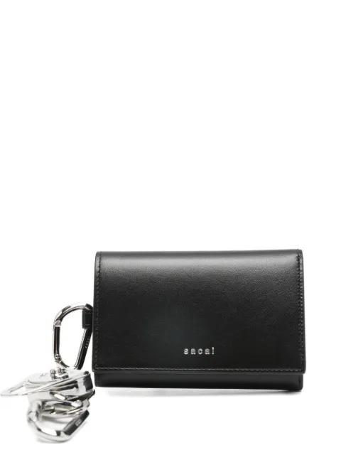 carabiner-detail trifold wallet by SACAI