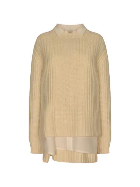 collared knitted dress by SACAI