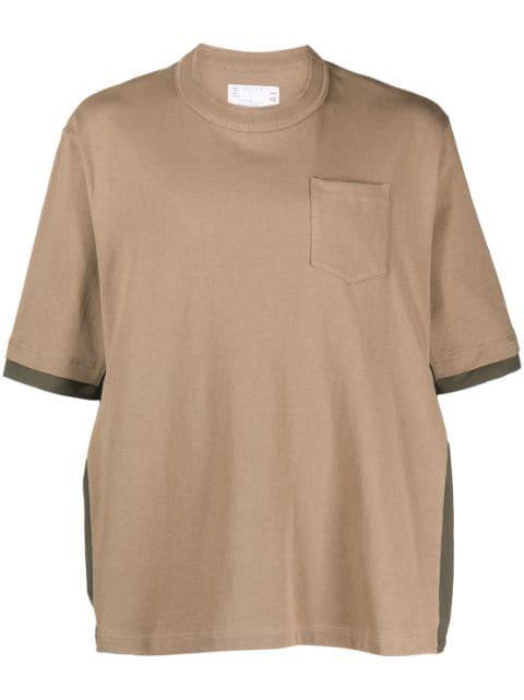 colour-block cotton T-shirt by SACAI