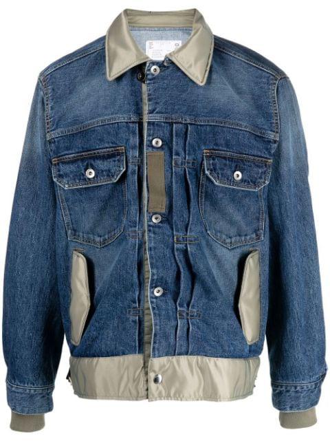 contrasting-collar denim jacket by SACAI